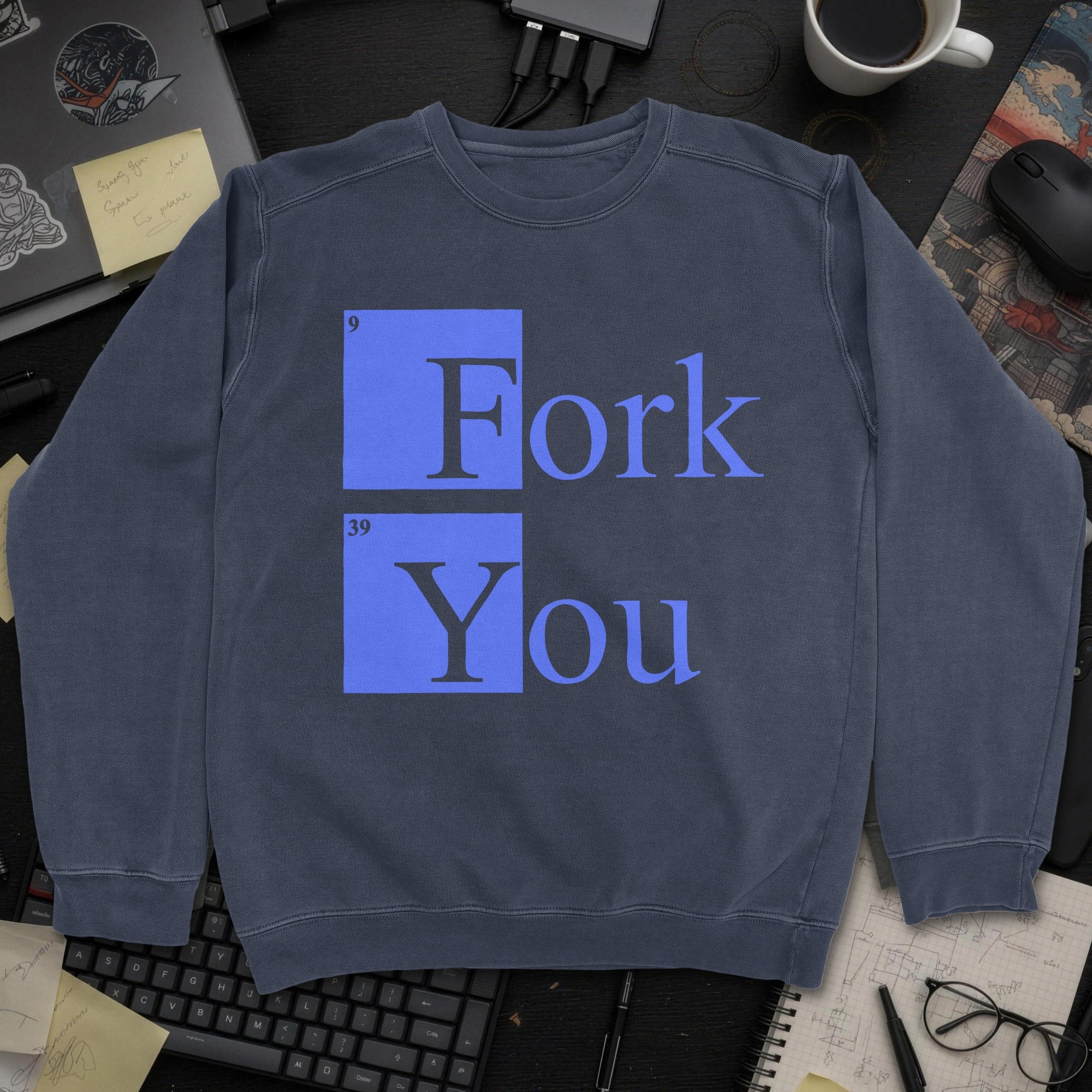 Fork You Sweatshirt - Navy mockup