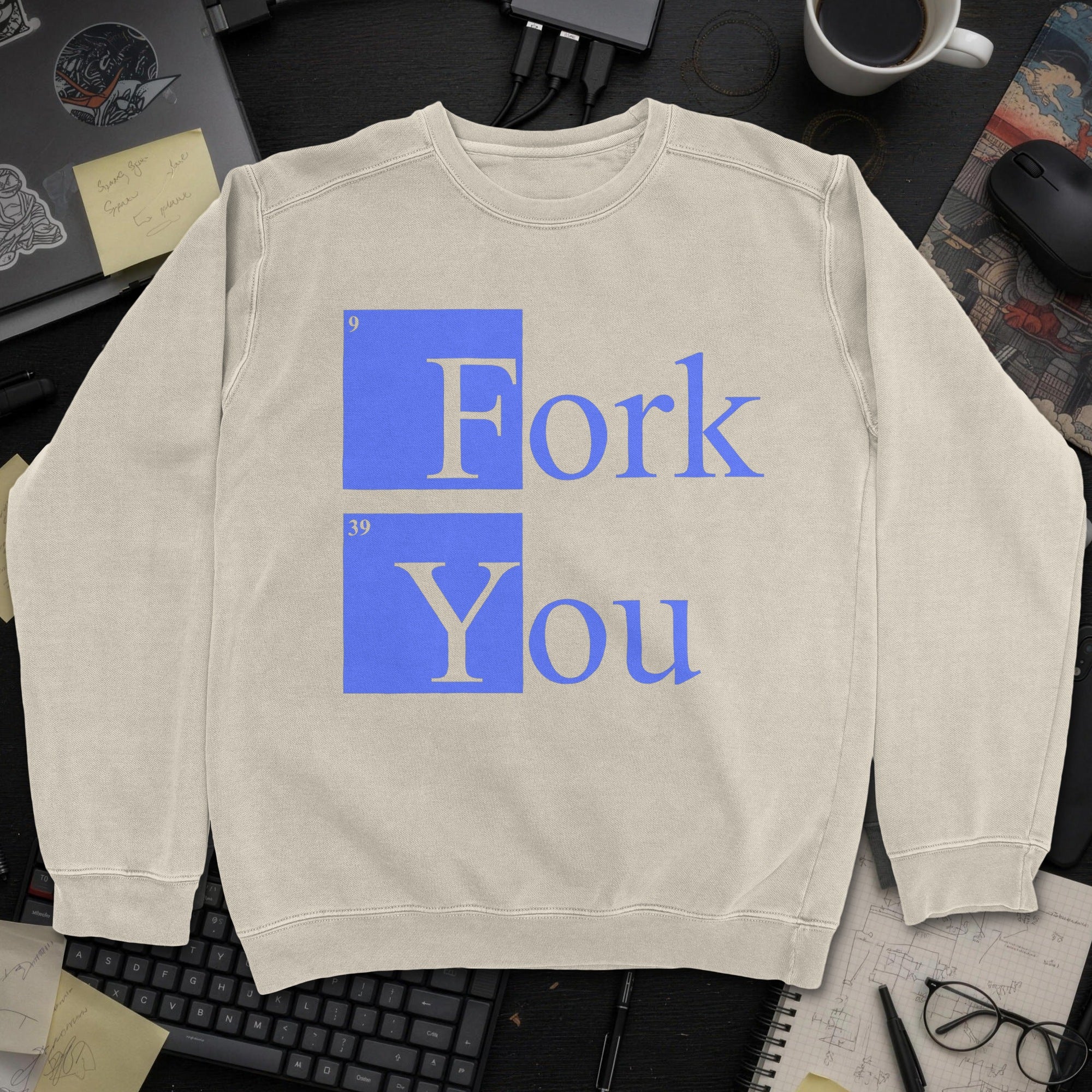 Fork You Sweatshirt - Sand mockup