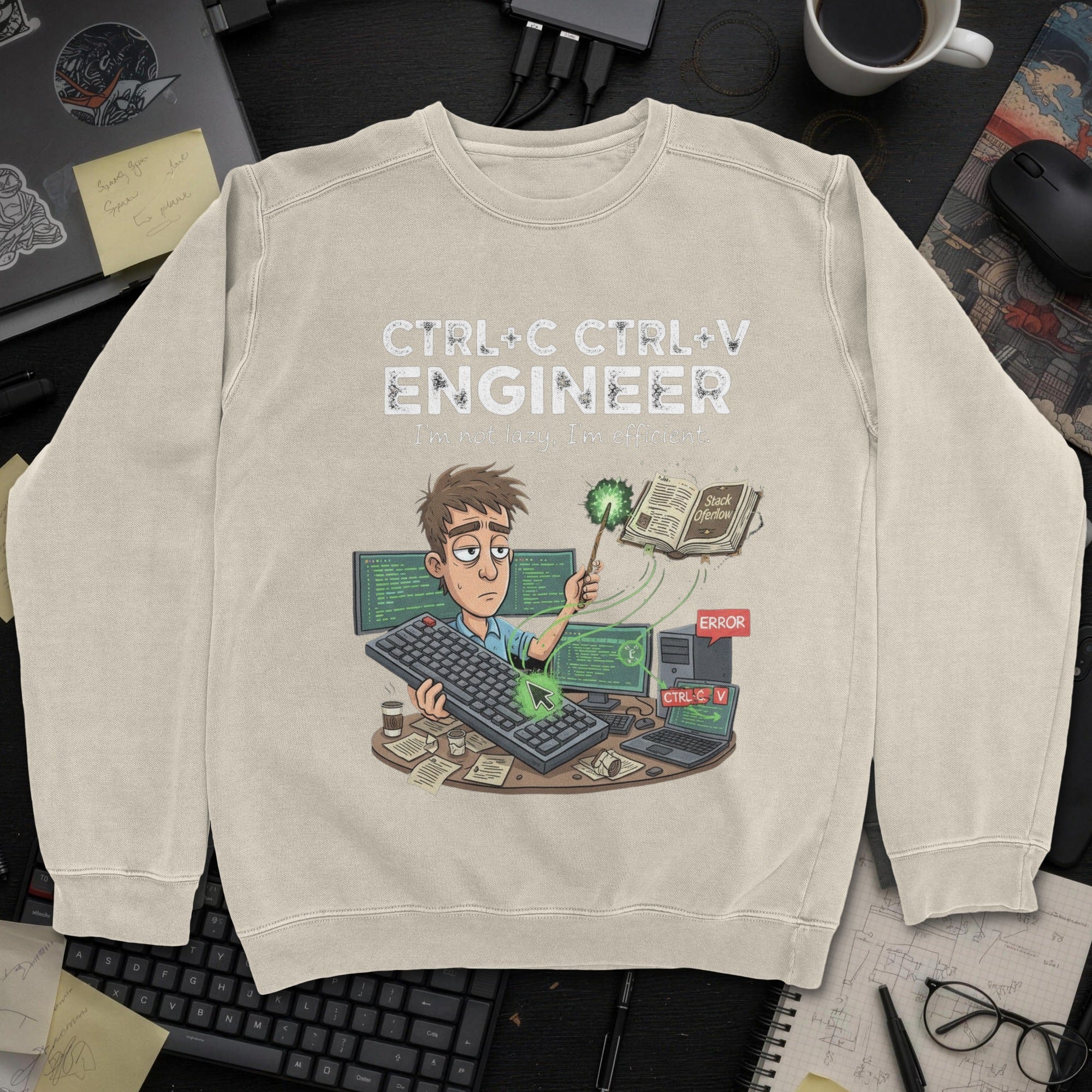 Ctrl C Ctrl V Engineer Sweatshirt - Sand mockup