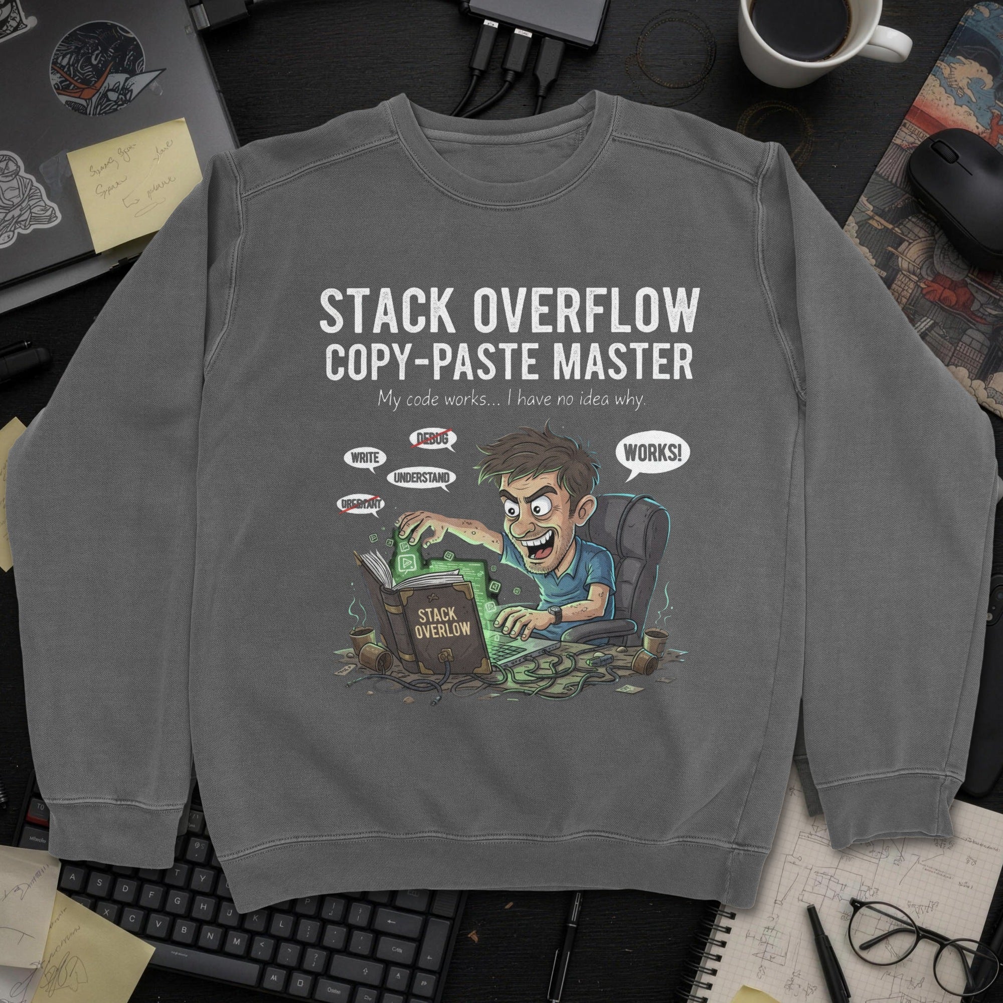 Stack Overflow Copypaste Master Sweatshirt - Dark Heather mockup