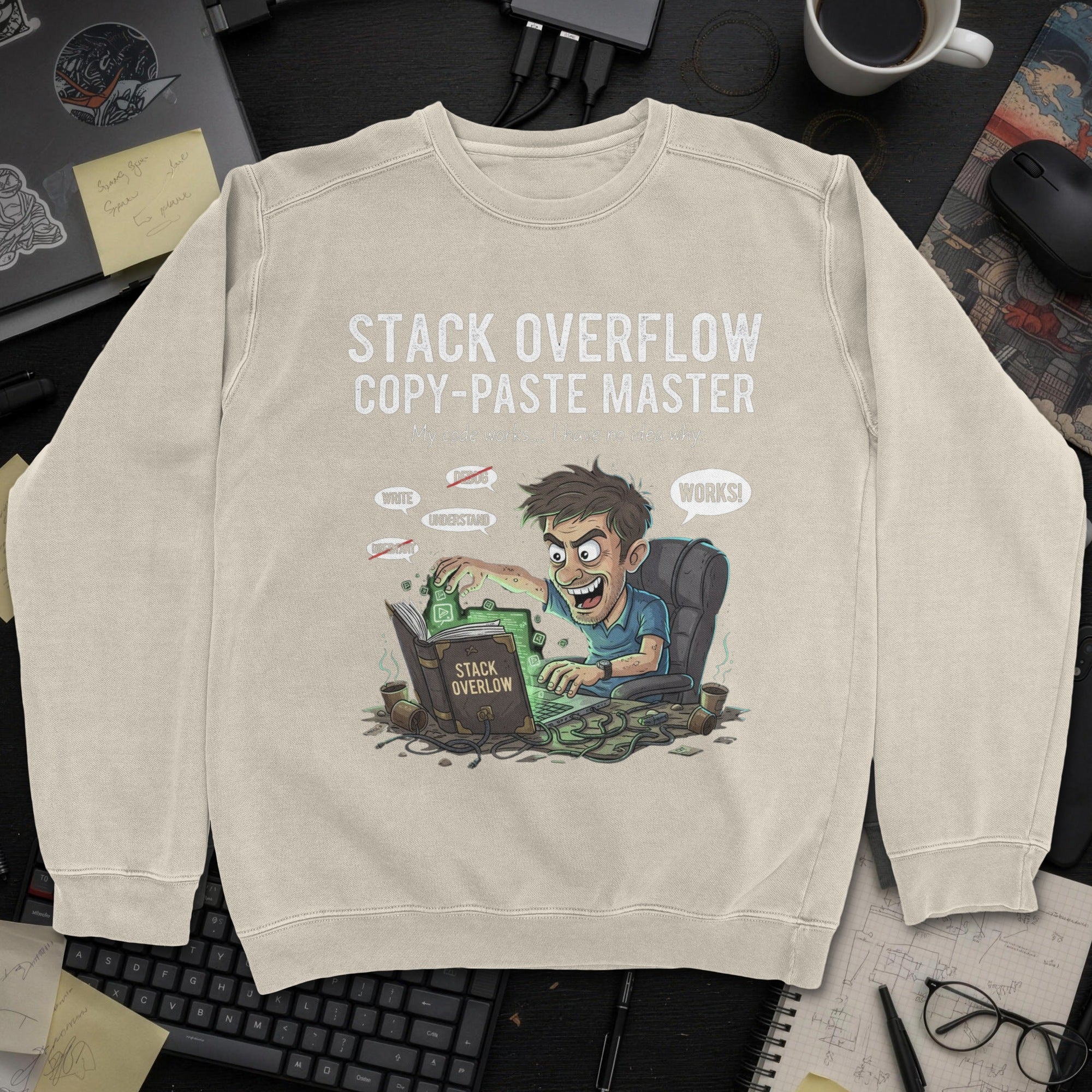 Stack Overflow Copypaste Master Sweatshirt - Sand mockup