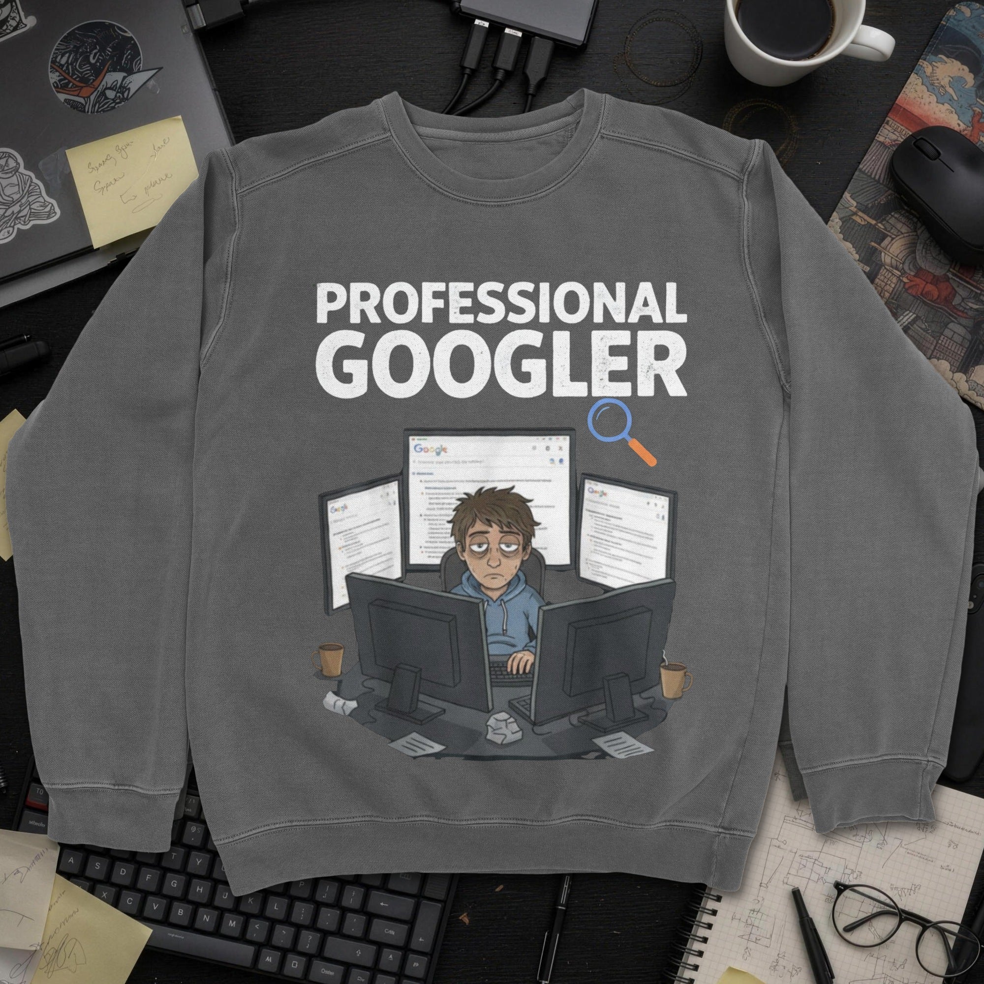 Professional Googler Sweatshirt - Dark Heather mockup