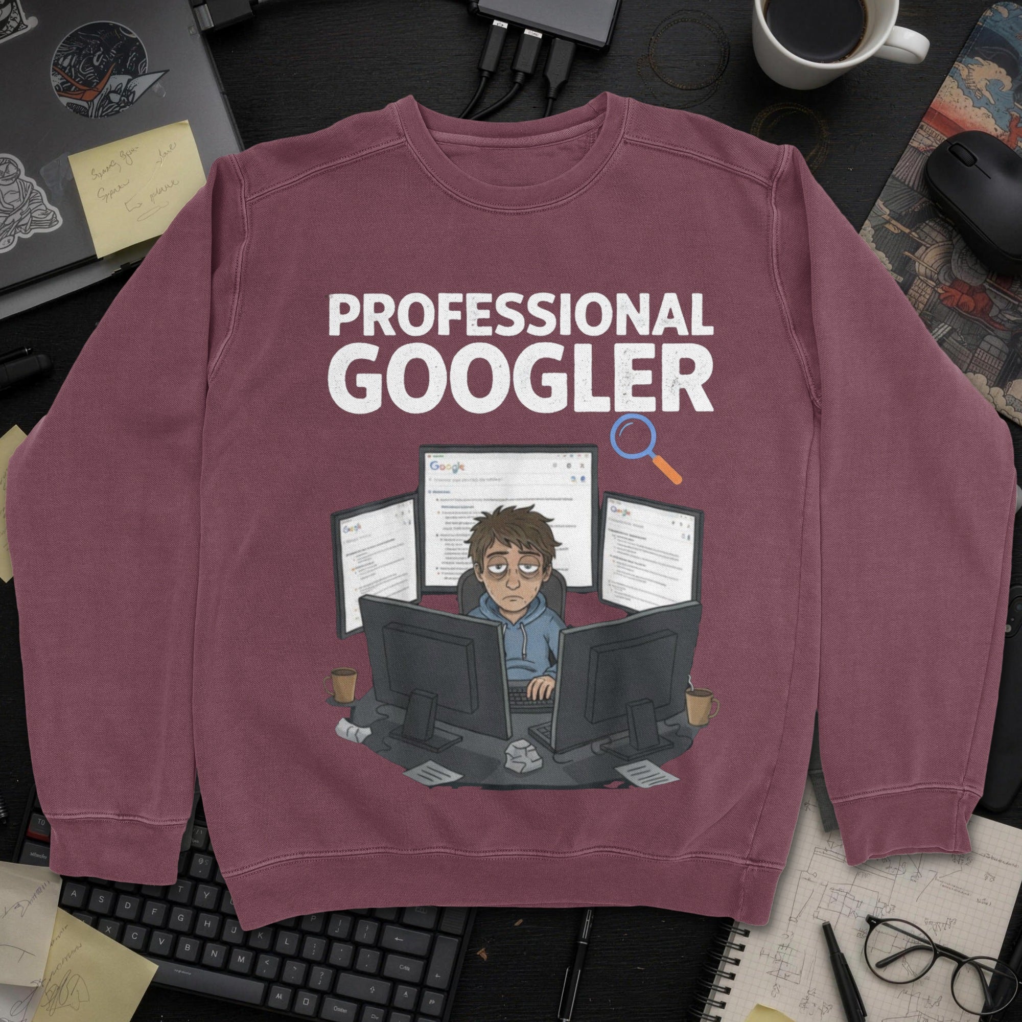 Professional Googler Sweatshirt - Maroon mockup