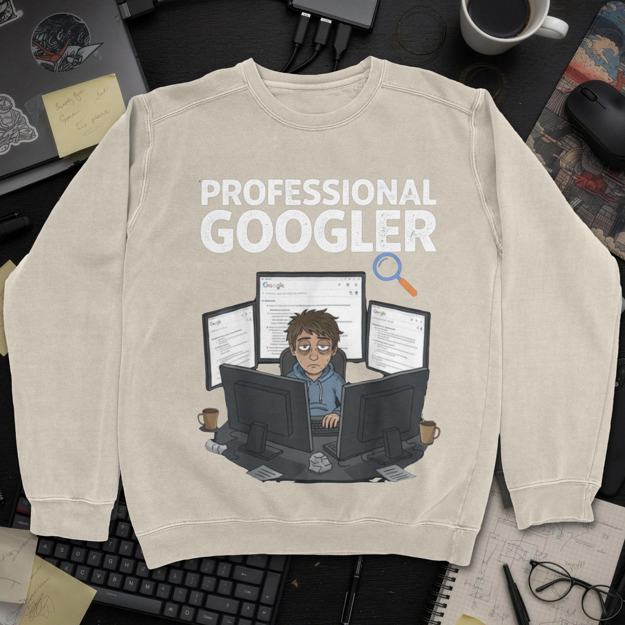 Professional Googler Sweatshirt - Sand mockup