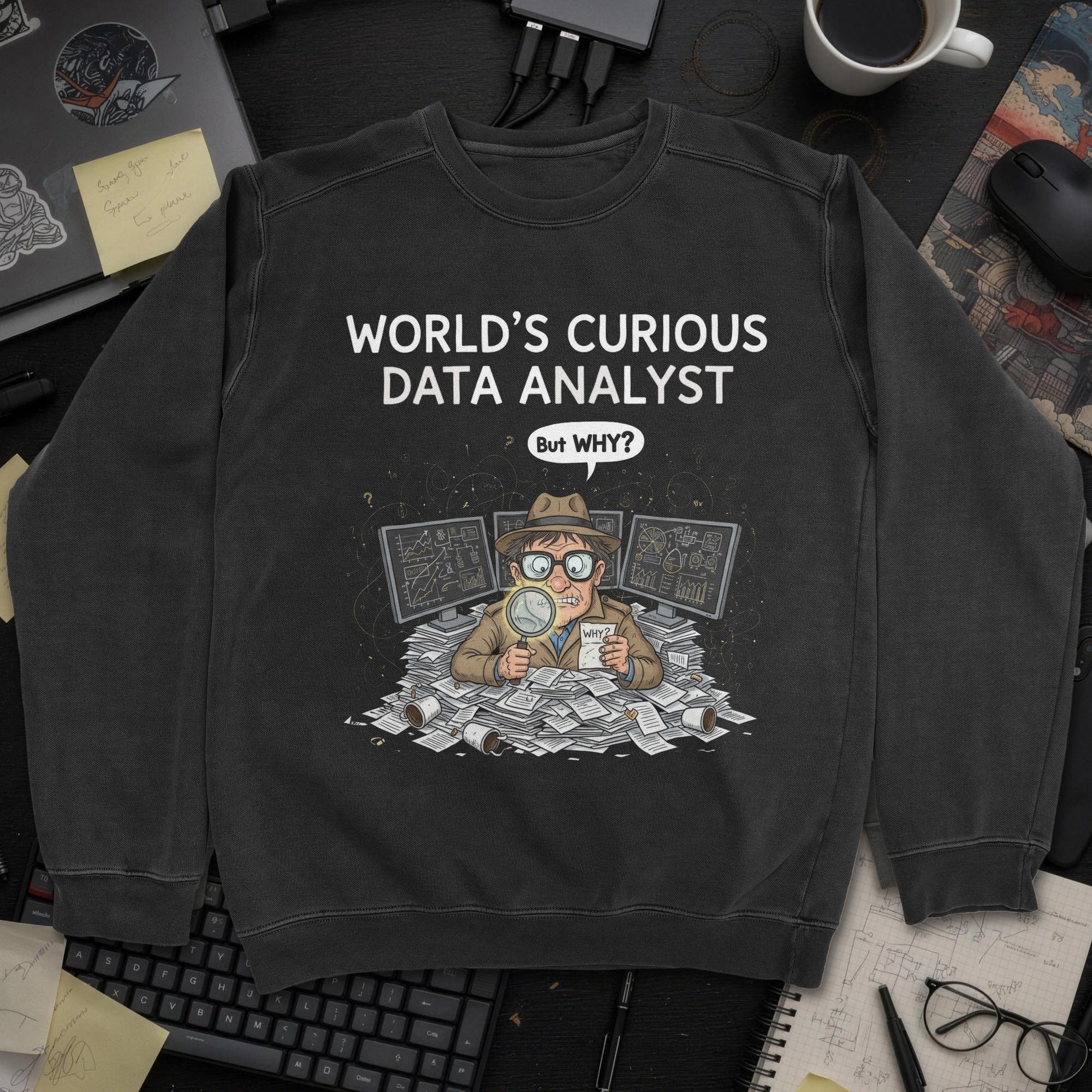 World's Curious Data Analyst Sweatshirt - Black mockup