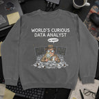 World's Curious Data Analyst Sweatshirt - Dark Heather mockup