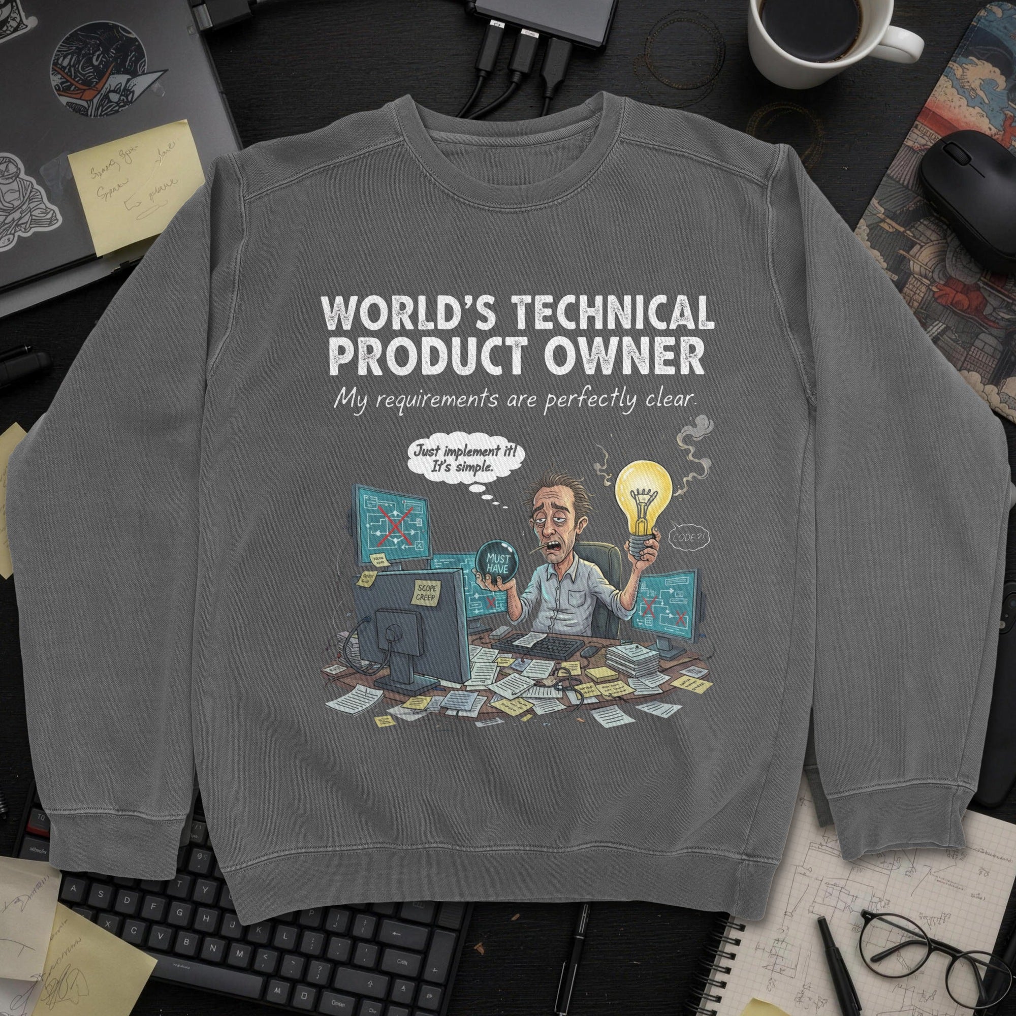 World's Technical Product Owner Sweatshirt - Dark Heather mockup