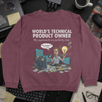 World's Technical Product Owner Sweatshirt - Maroon mockup