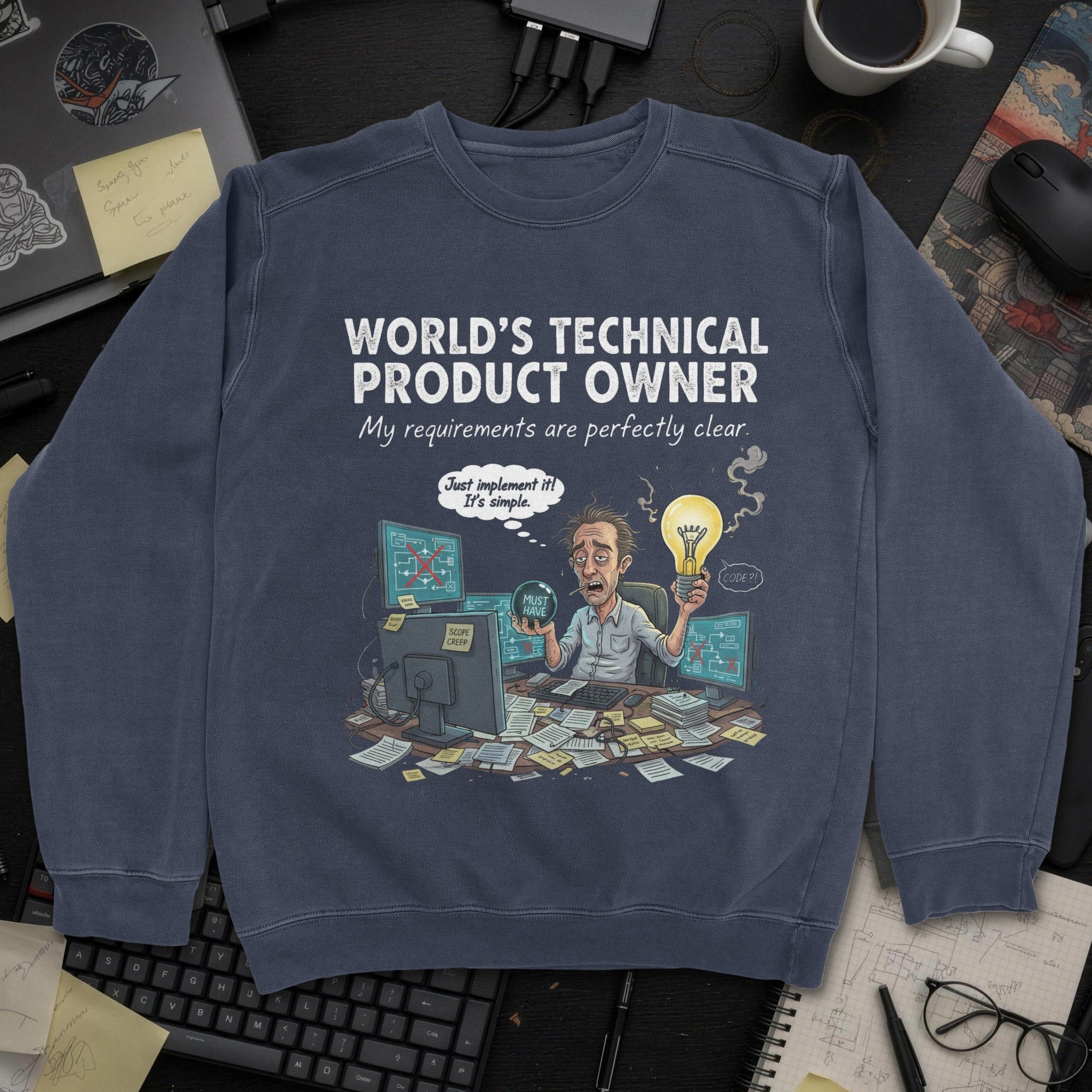 World's Technical Product Owner Sweatshirt - Navy mockup
