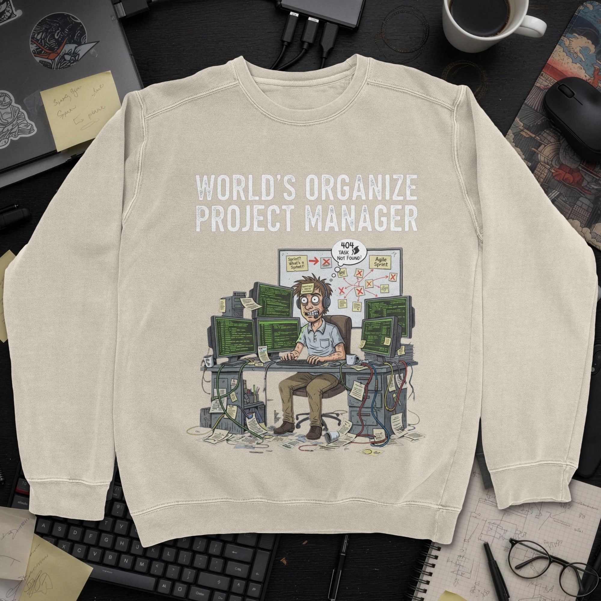World's Organize Project Manager Sweatshirt - Sand mockup