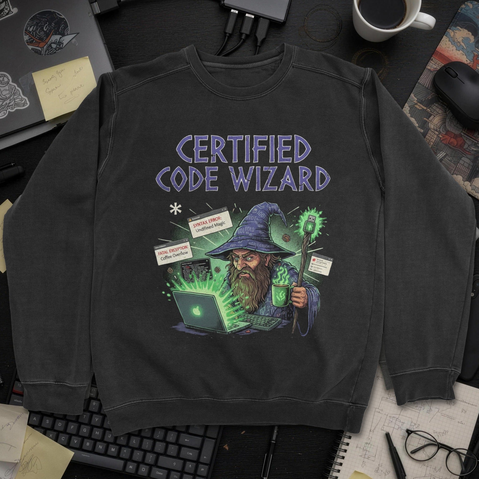 Certified Code Wizard Sweatshirt - Black mockup