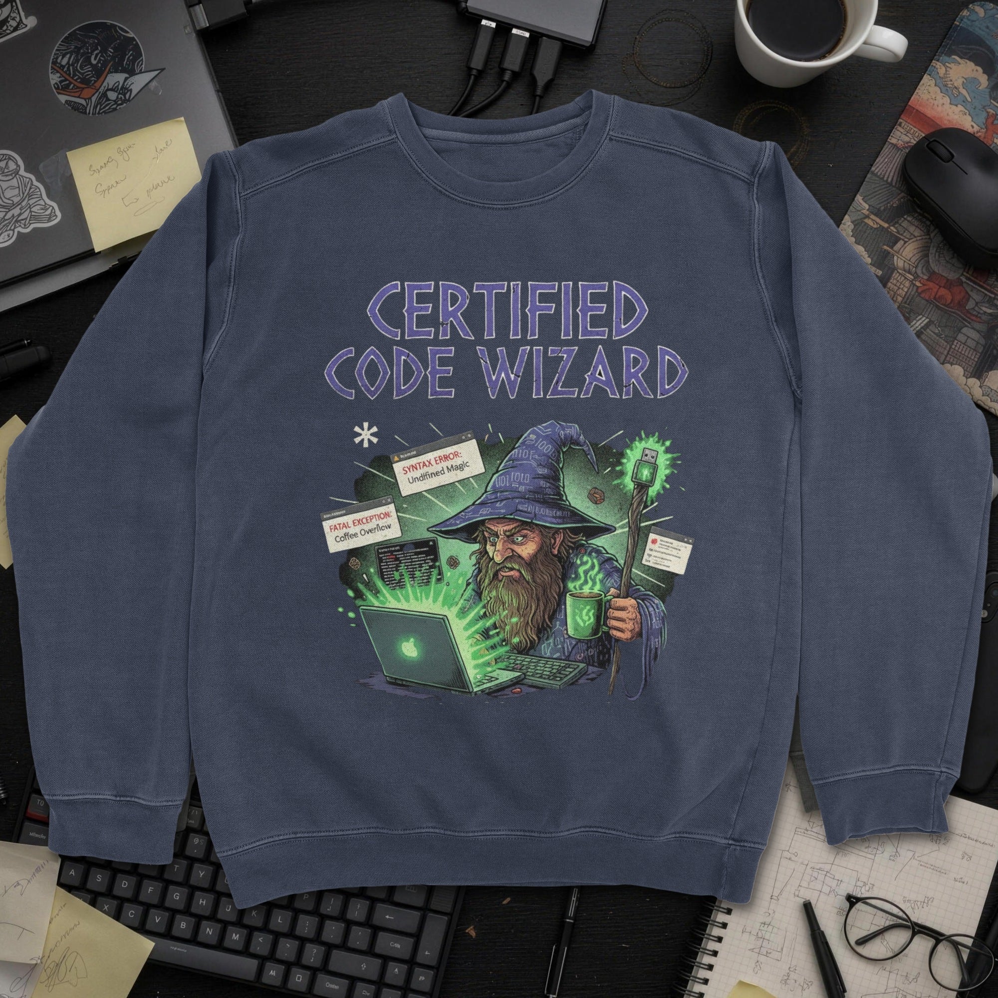 Certified Code Wizard Sweatshirt - Navy mockup