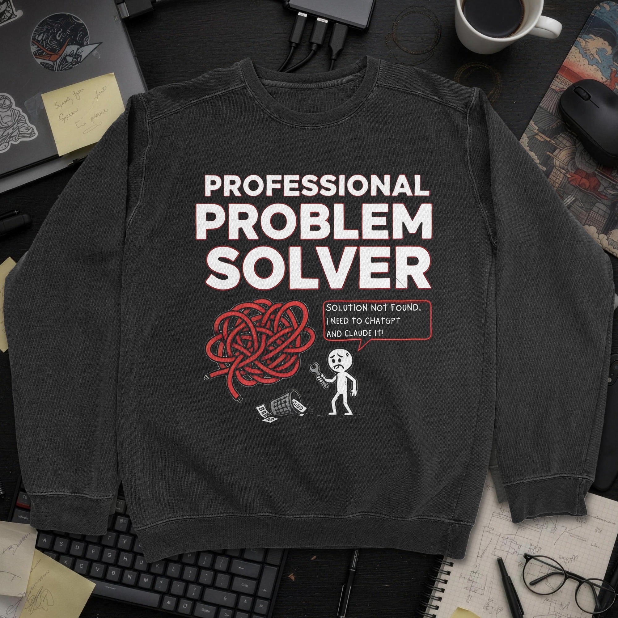 Professional Problem Solver Sweatshirt - Black mockup