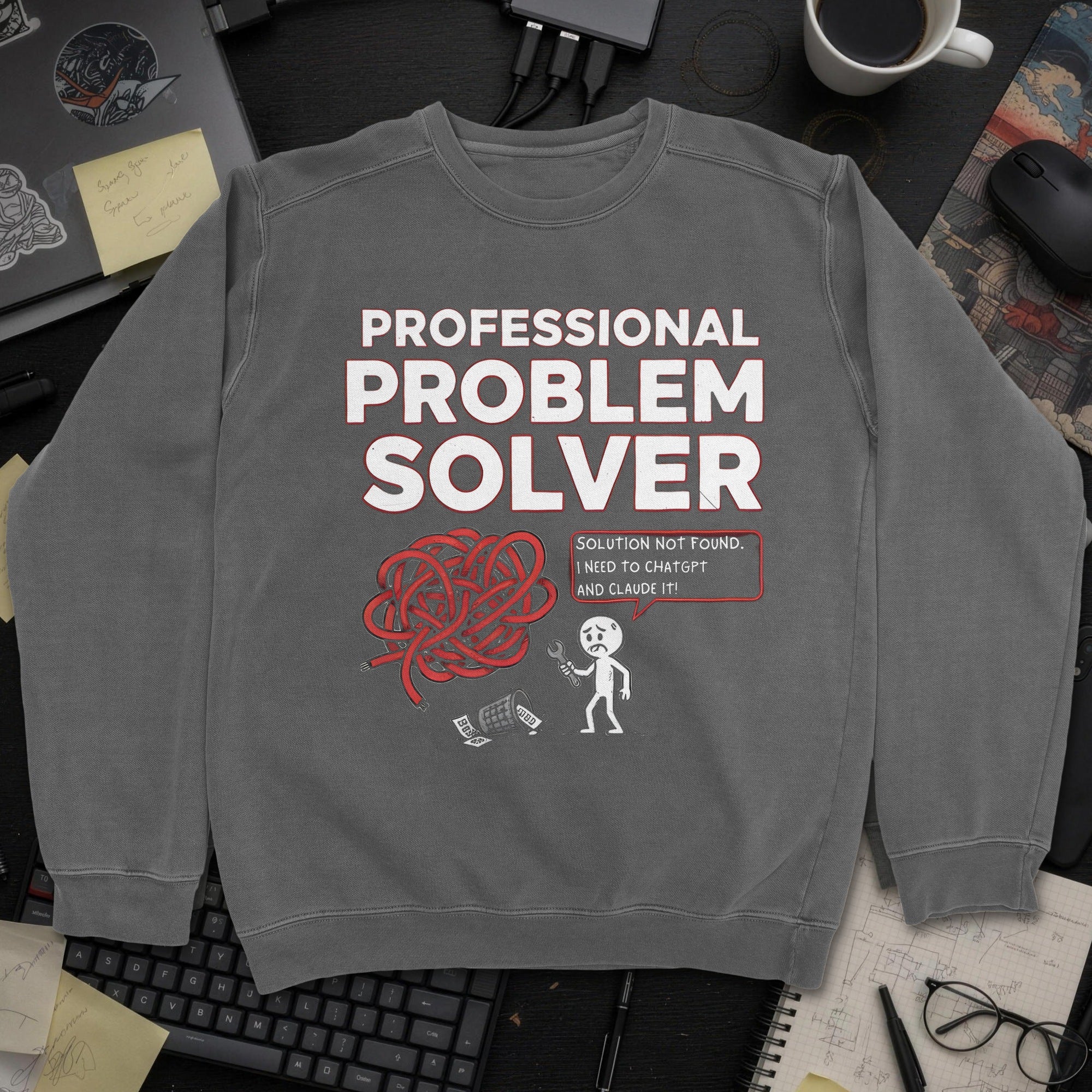 Professional Problem Solver Sweatshirt - Dark Heather mockup