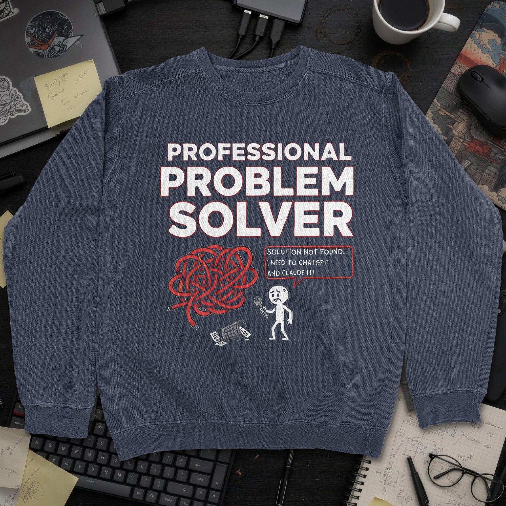 Professional Problem Solver Sweatshirt - Navy mockup