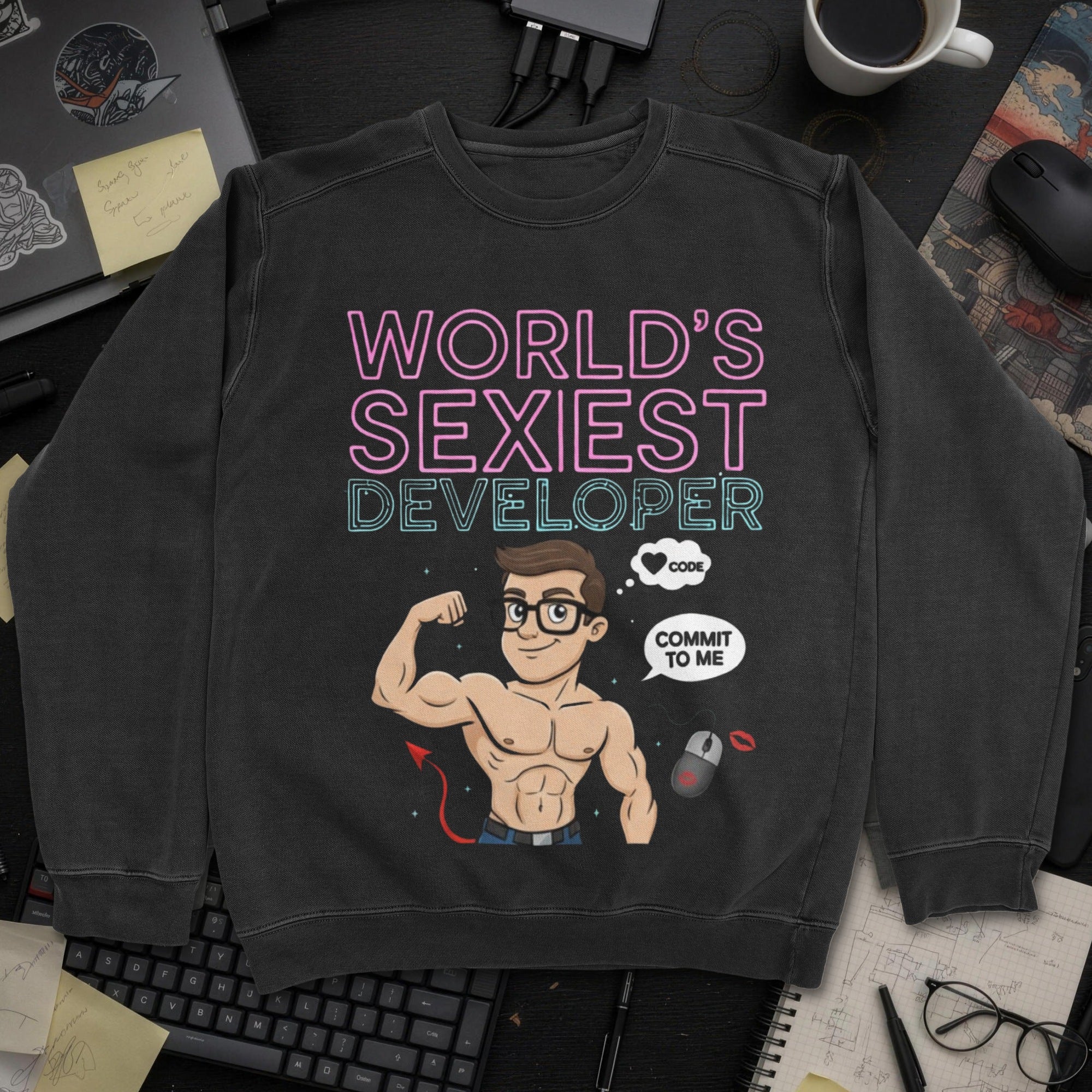 World's Sexiest Developer Sweatshirt - Black mockup