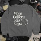 More Coffee Less Debugs Sweatshirt - Dark Heather mockup