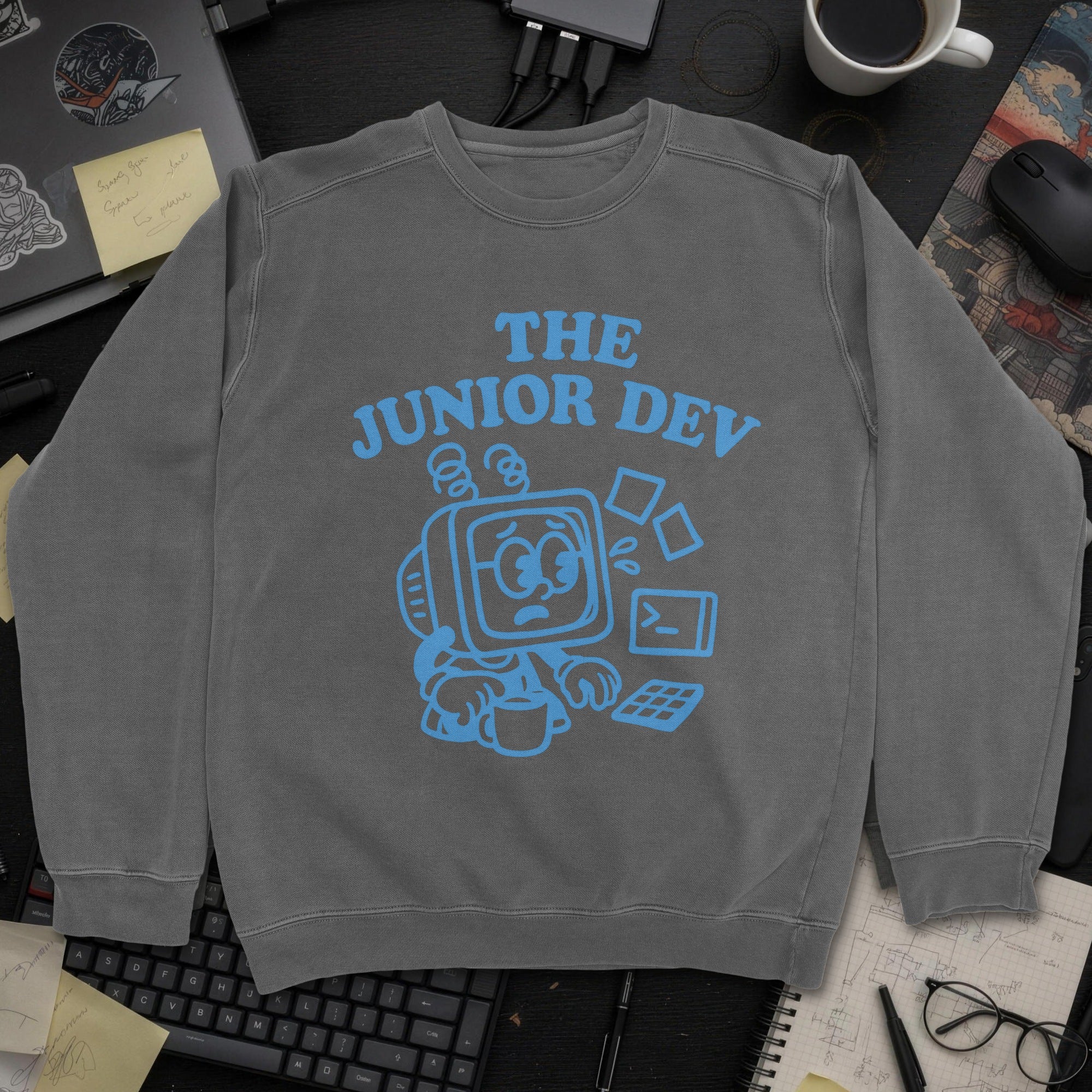 The Junior Dev Sweatshirt - Dark Heather mockup