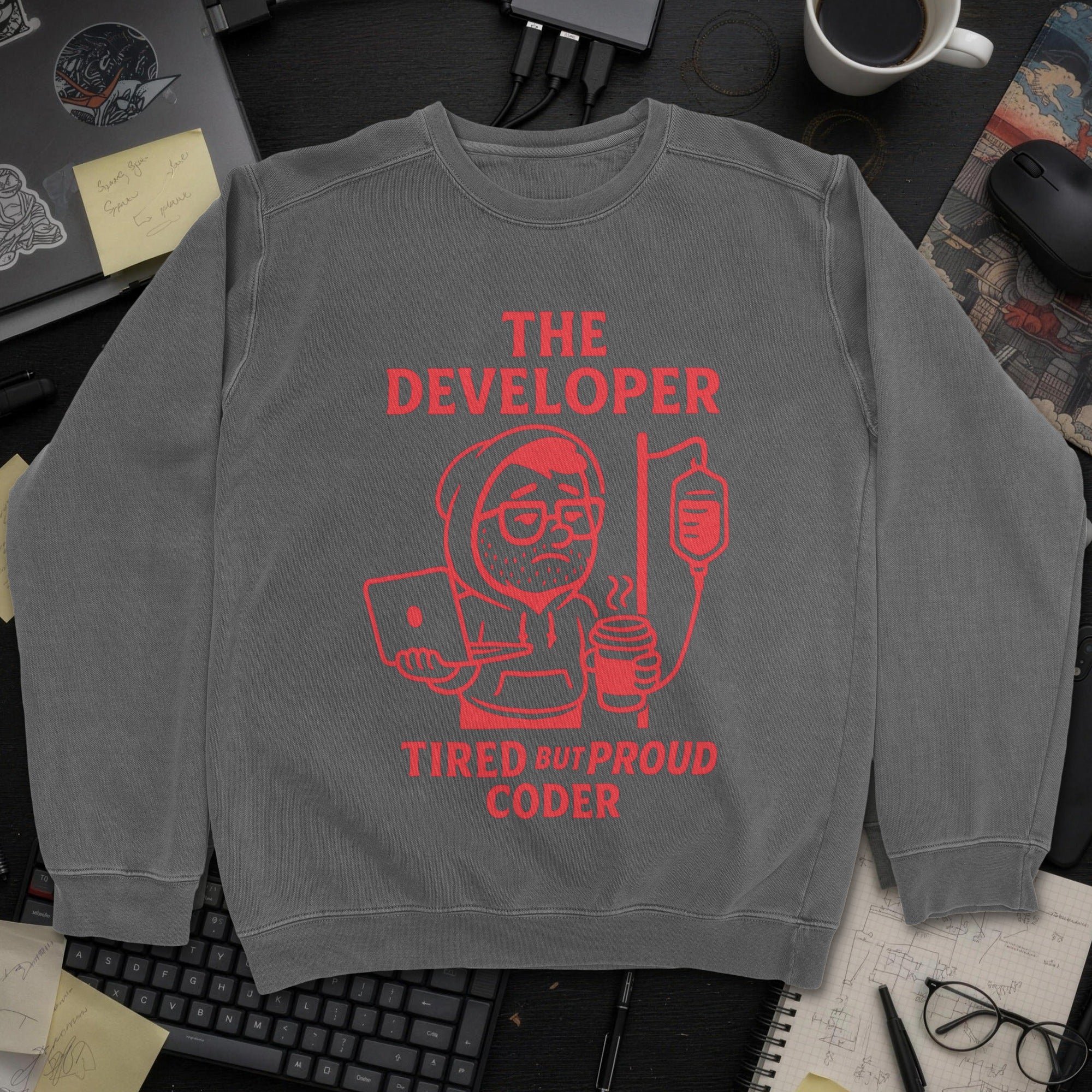 The Developer Sweatshirt - Dark Heather mockup