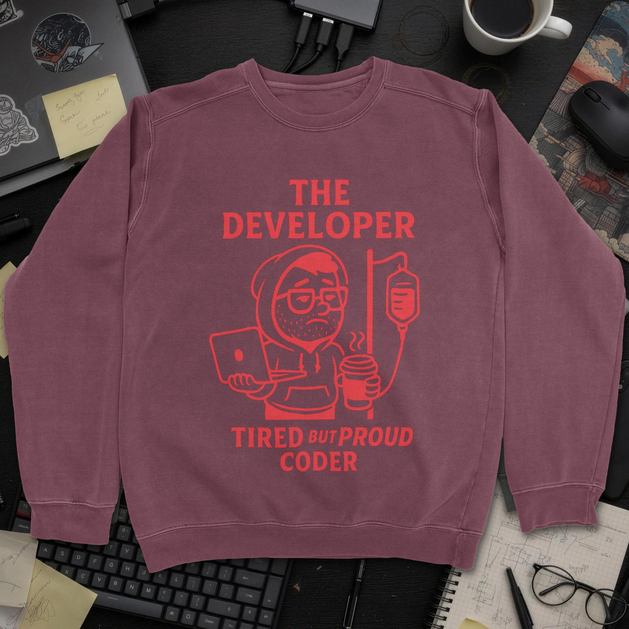 The Developer Sweatshirt - Maroon mockup