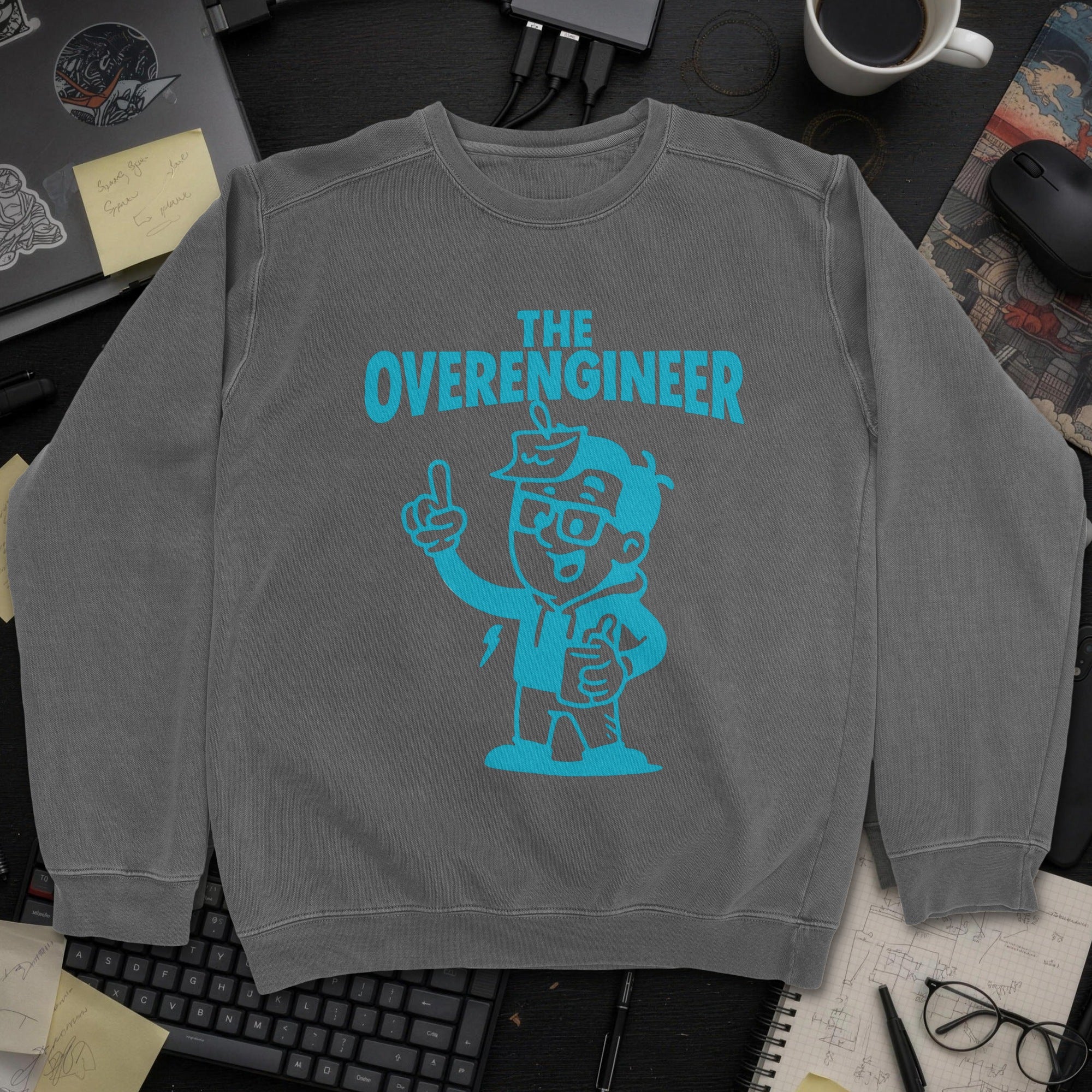 The Overengineer Sweatshirt - Dark Heather mockup
