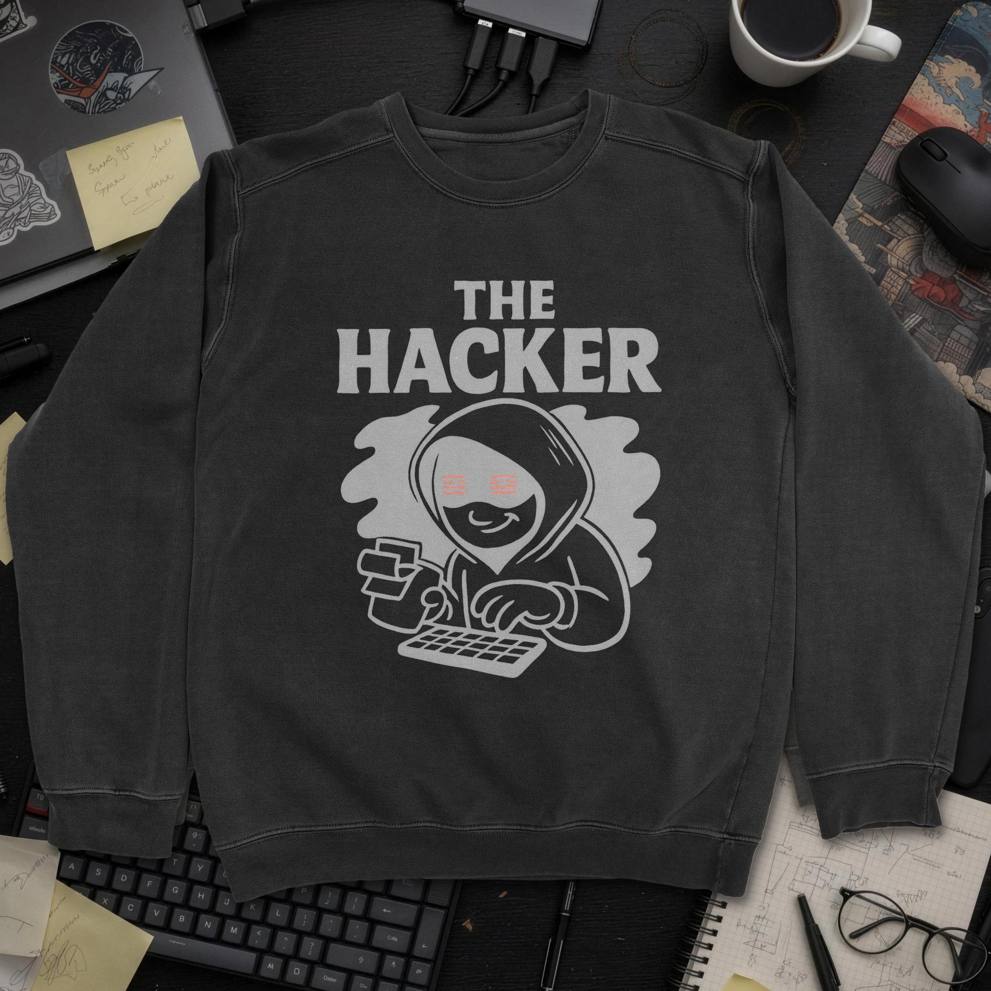 The Hacker Sweatshirt - Black mockup