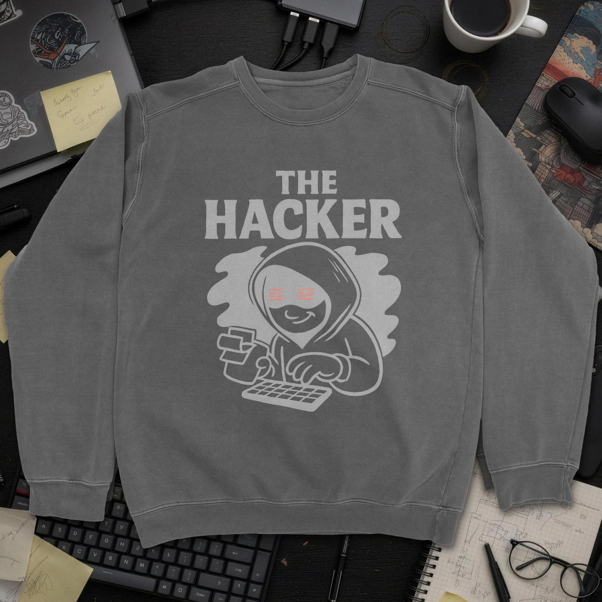 The Hacker Sweatshirt - Dark Heather mockup