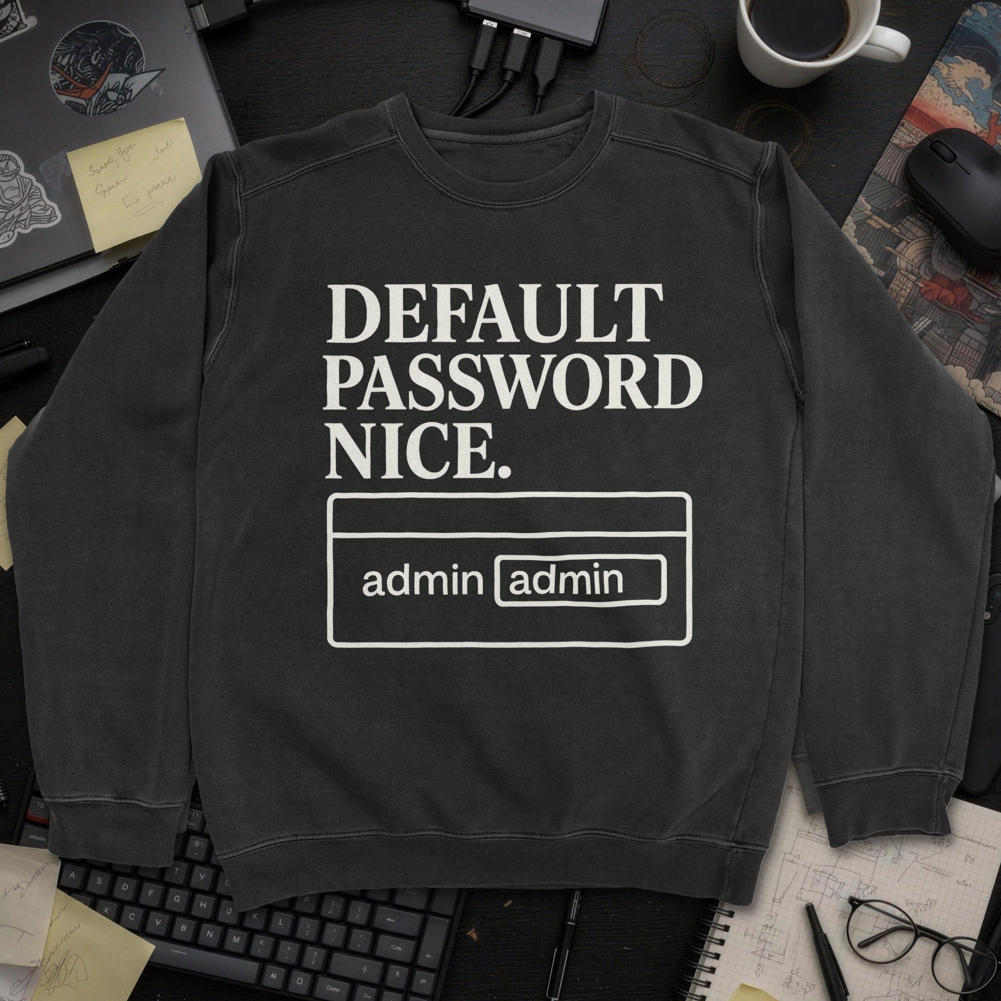 Default Password Nice Sweatshirt - Black mockup