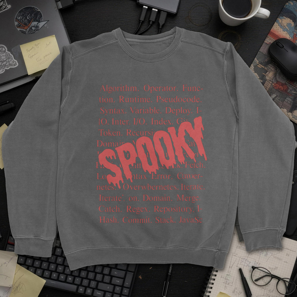 Spooky Code Sweatshirt - Dark Heather mockup