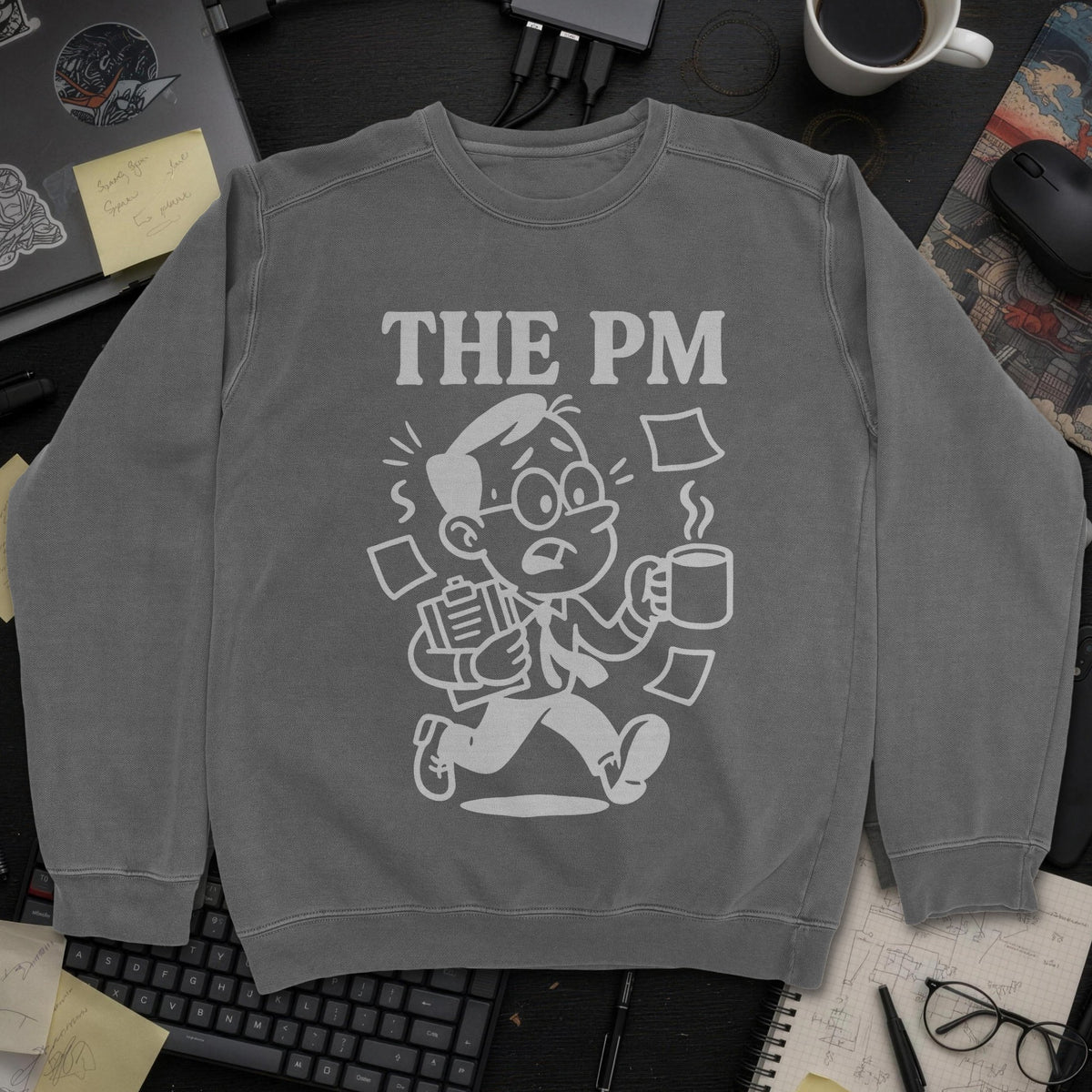The PM Sweatshirt - Dark Heather mockup