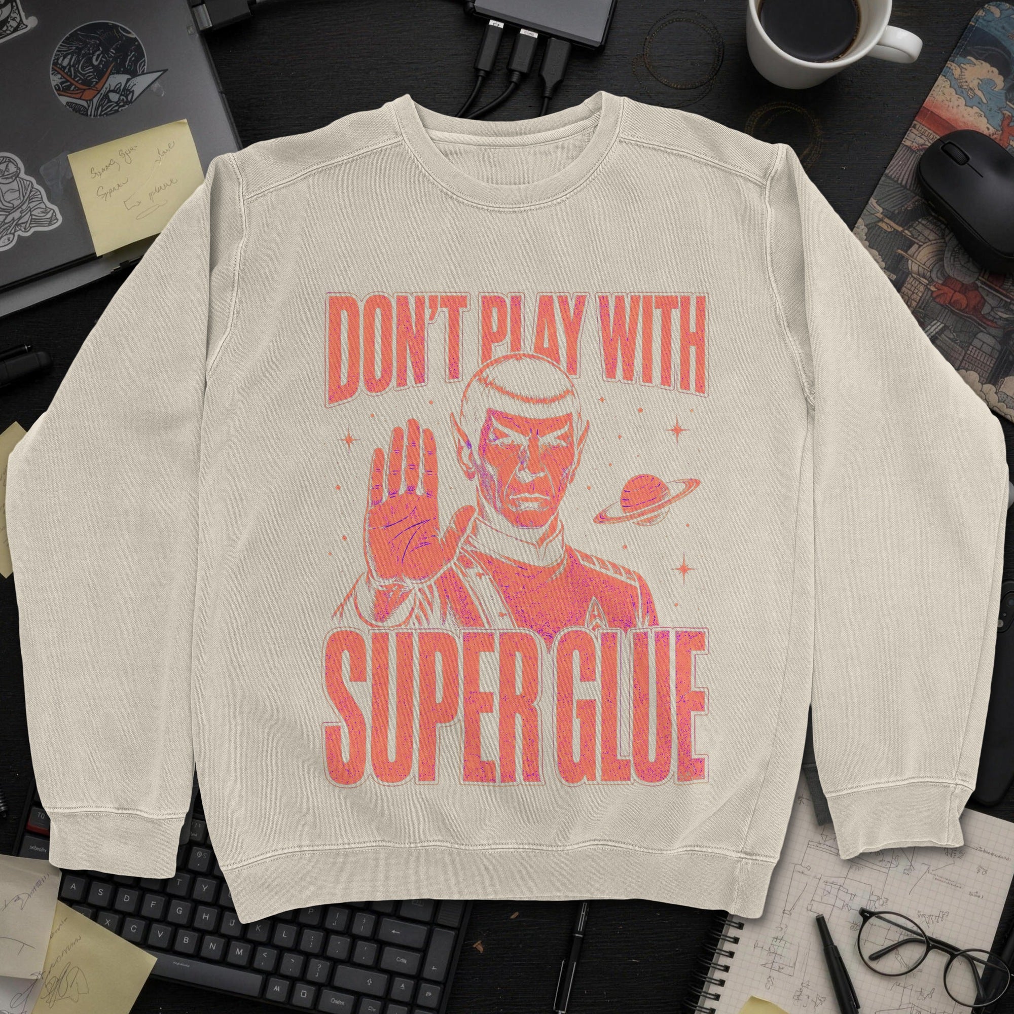 Nerd Collection Artwork 013 Sweatshirt - Sand mockup