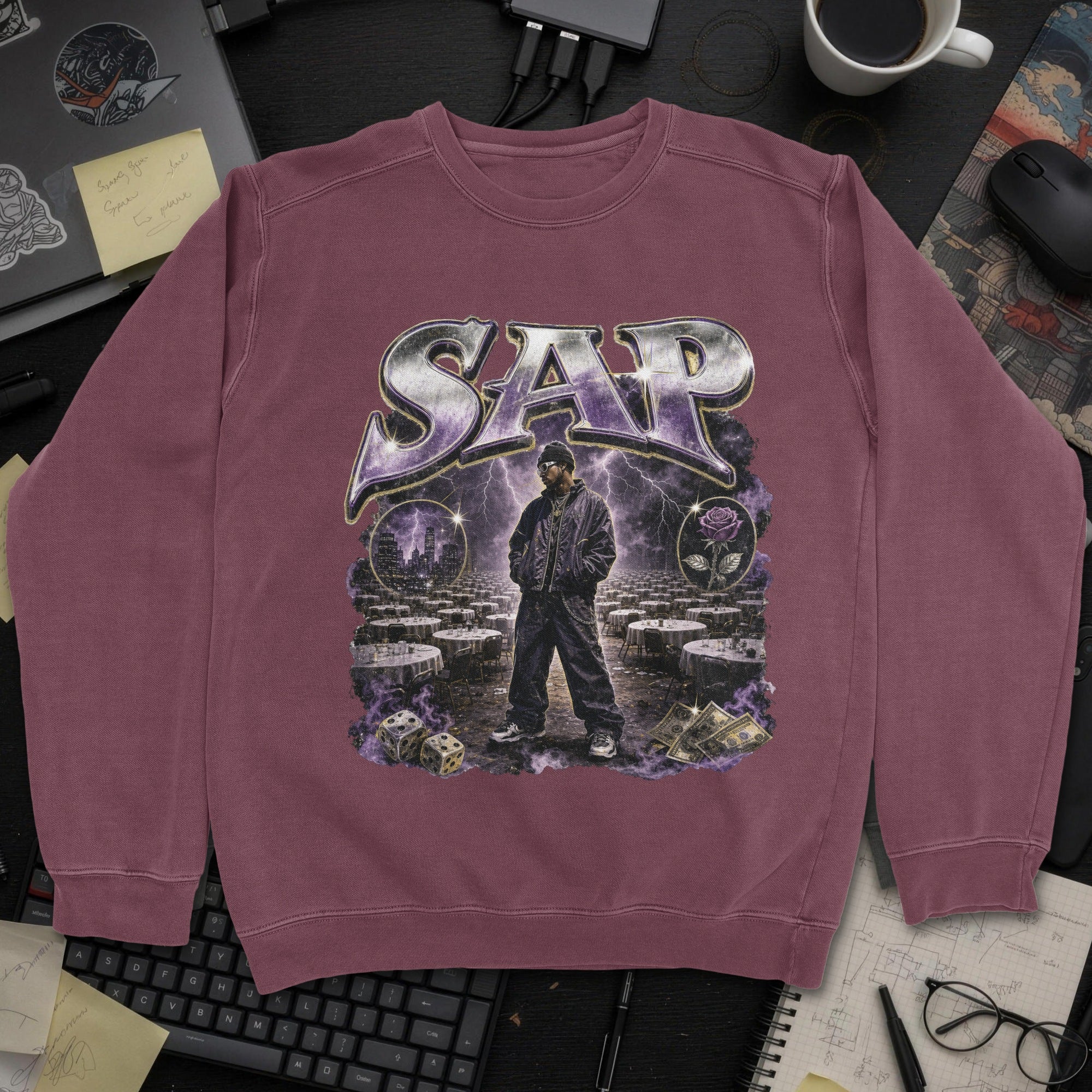 Nerd Collection Artwork 017 Sweatshirt - Maroon mockup