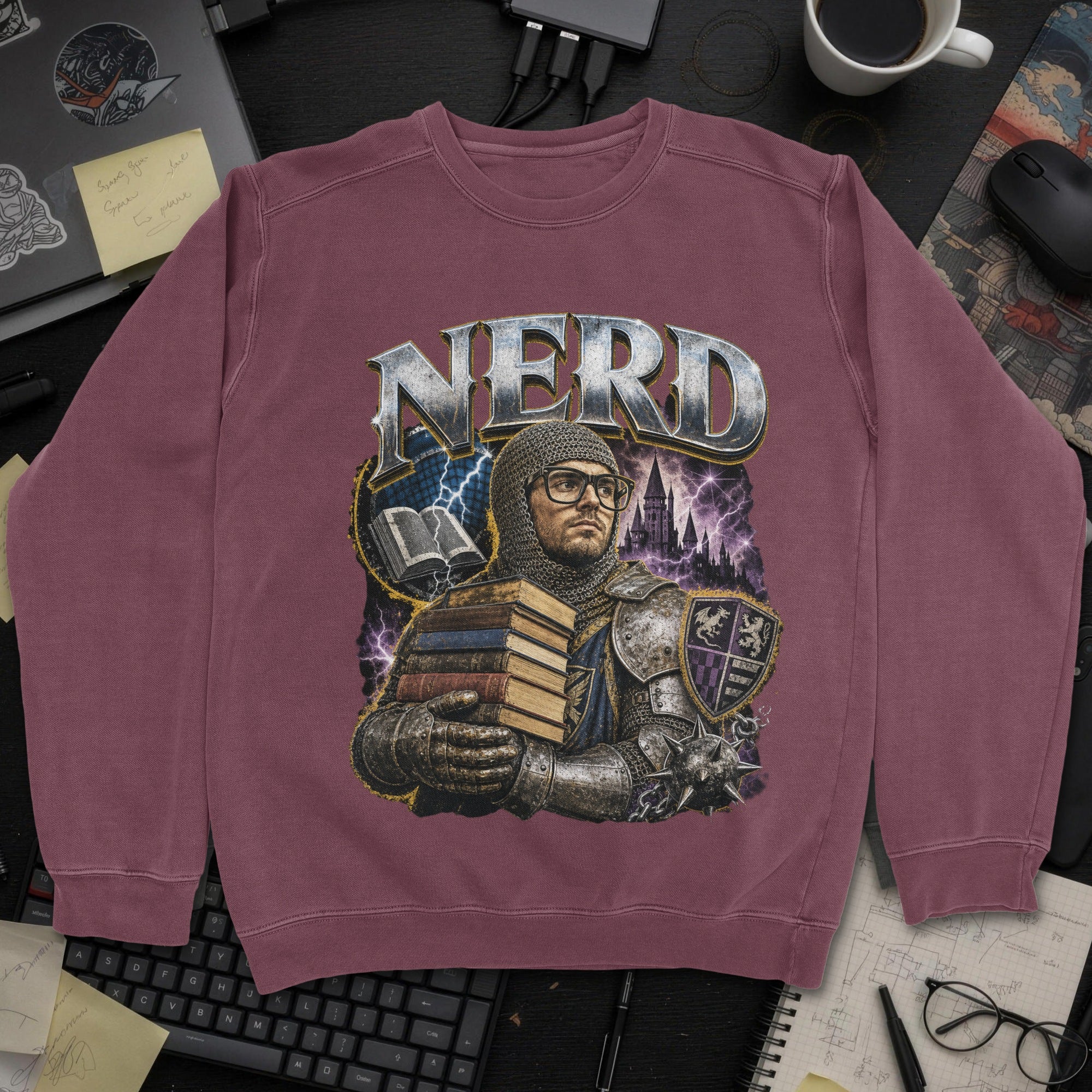 Nerd Collection Artwork 019 Sweatshirt - Maroon mockup