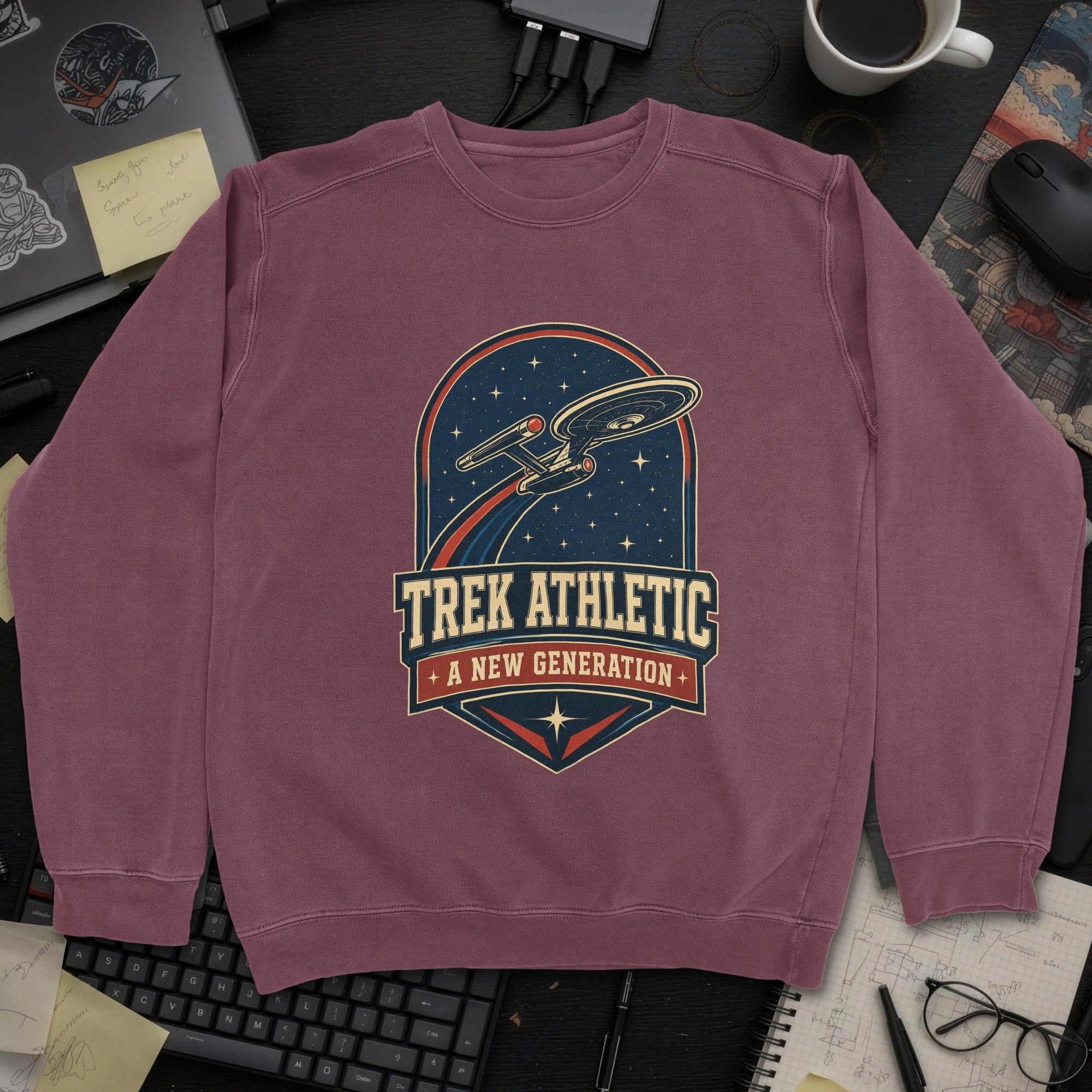 Nerd Collection Artwork 002 Sweatshirt - Maroon mockup