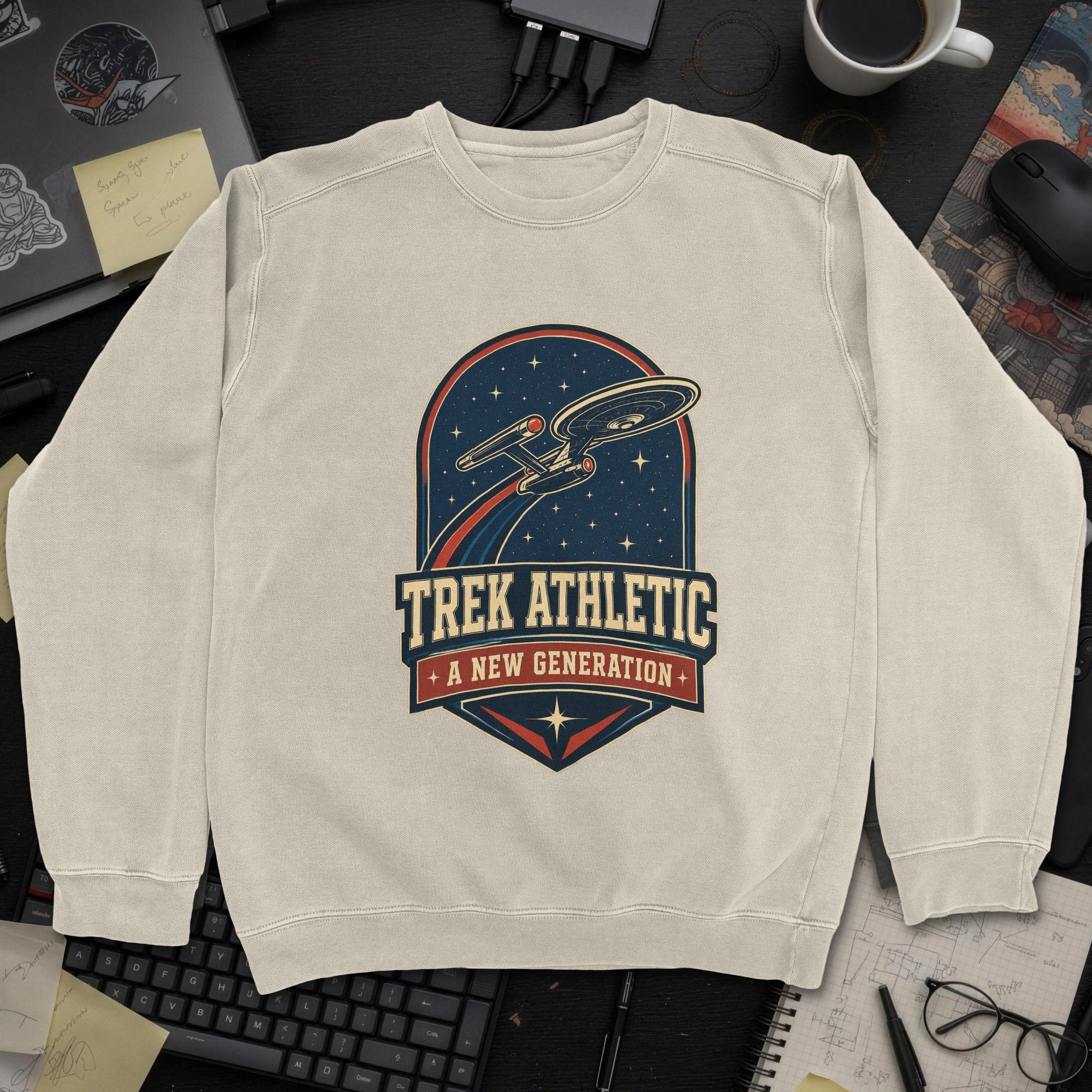 Nerd Collection Artwork 002 Sweatshirt - Sand mockup