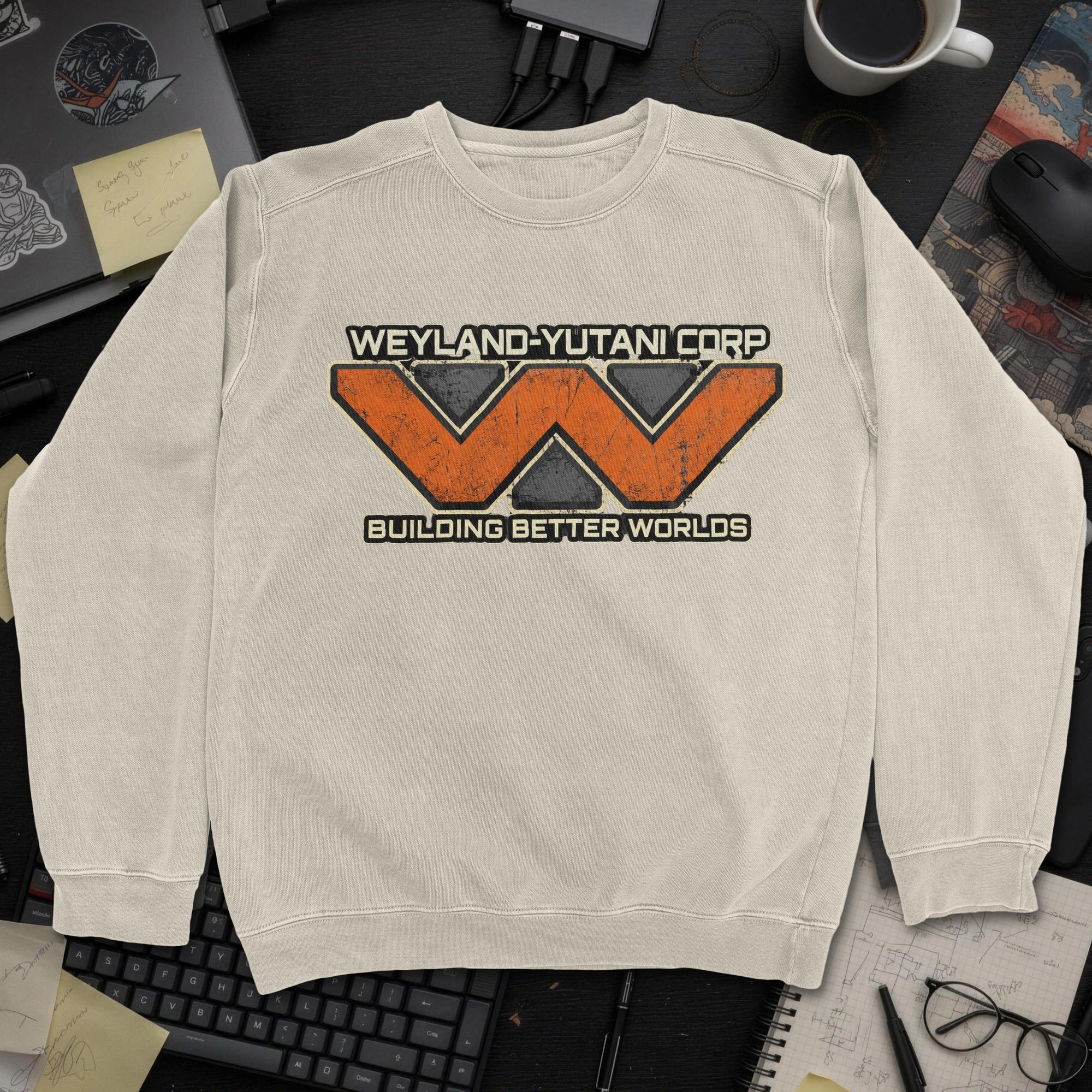Nerd Collection Artwork T106 Sweatshirt - Sand mockup