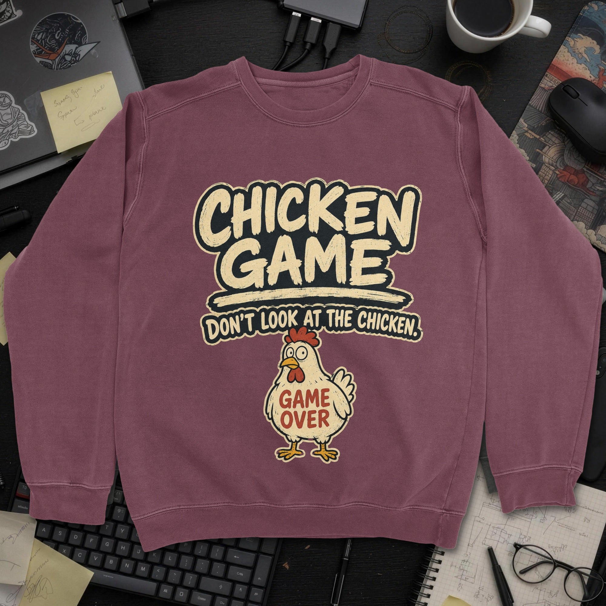 Nerd Collection Artwork T110 Sweatshirt - Maroon mockup