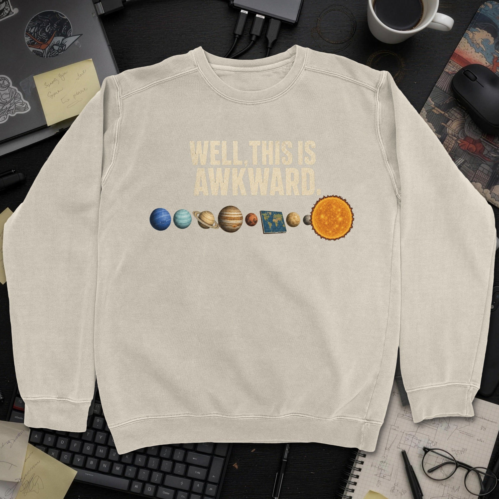 Nerd Collection Artwork T116 Sweatshirt - Sand mockup