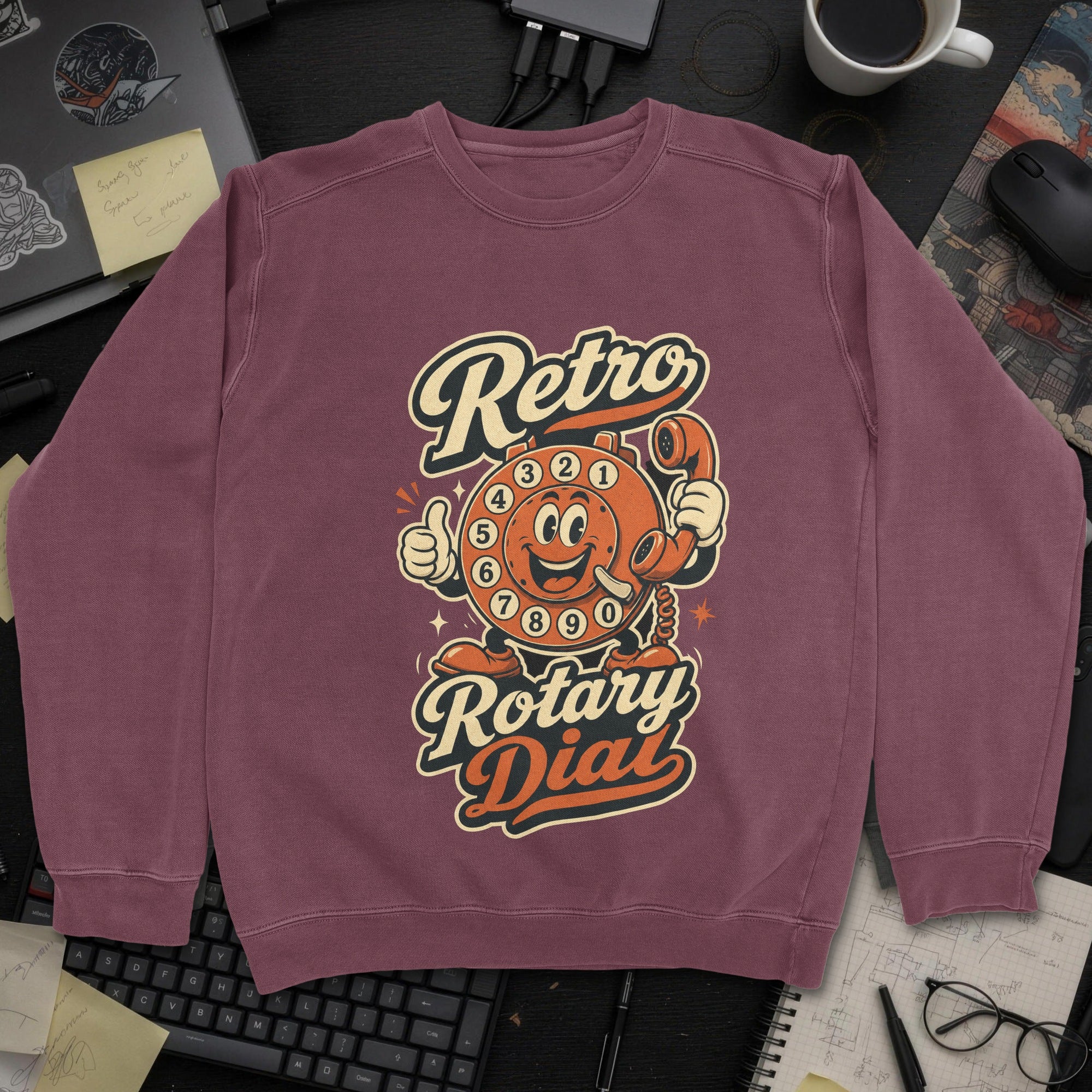 Nerd Collection Artwork T028 Sweatshirt - Maroon mockup