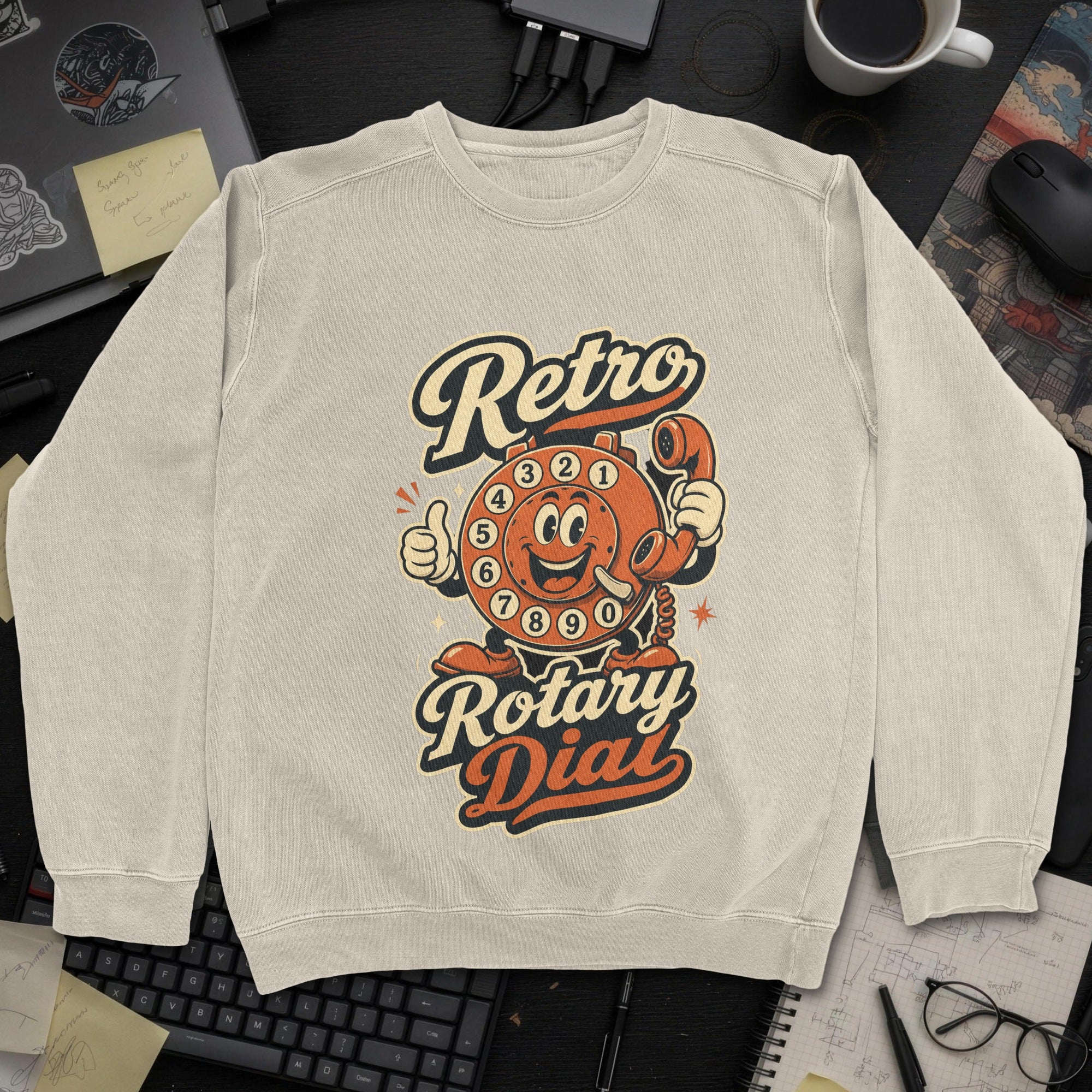 Nerd Collection Artwork T028 Sweatshirt - Sand mockup