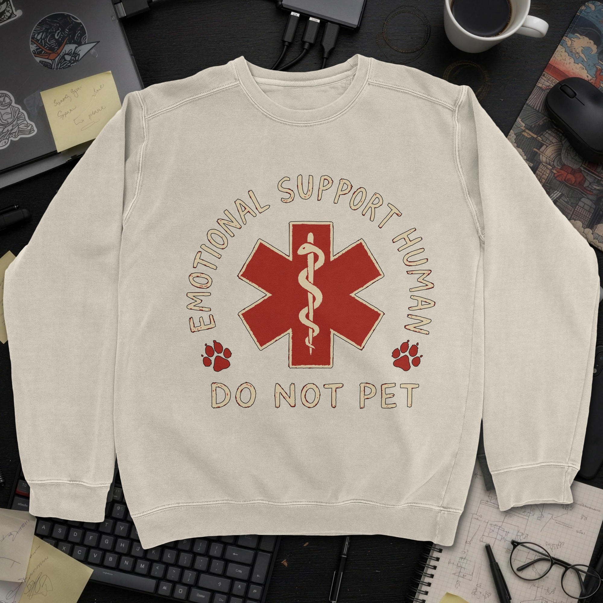 Nerd Collection Artwork T053 Sweatshirt - Sand mockup