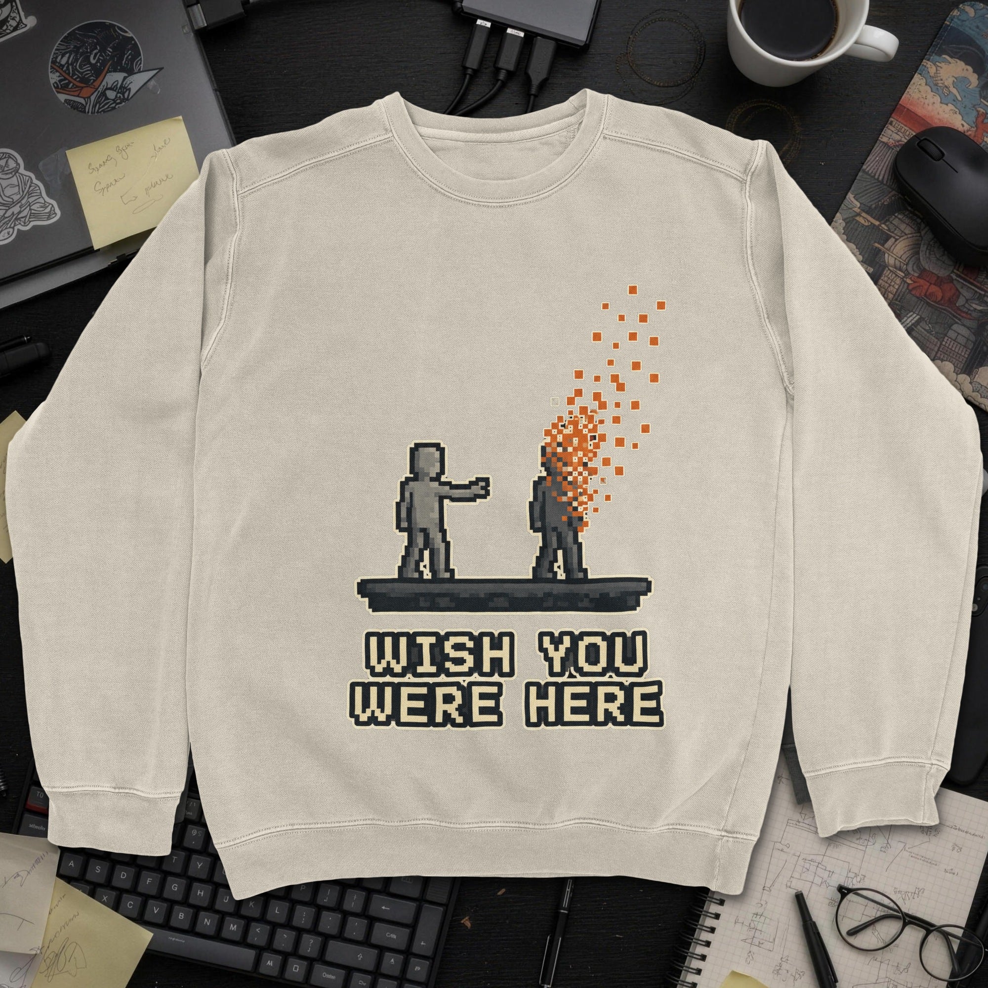 Nerd Collection Artwork T056 Sweatshirt - Sand mockup