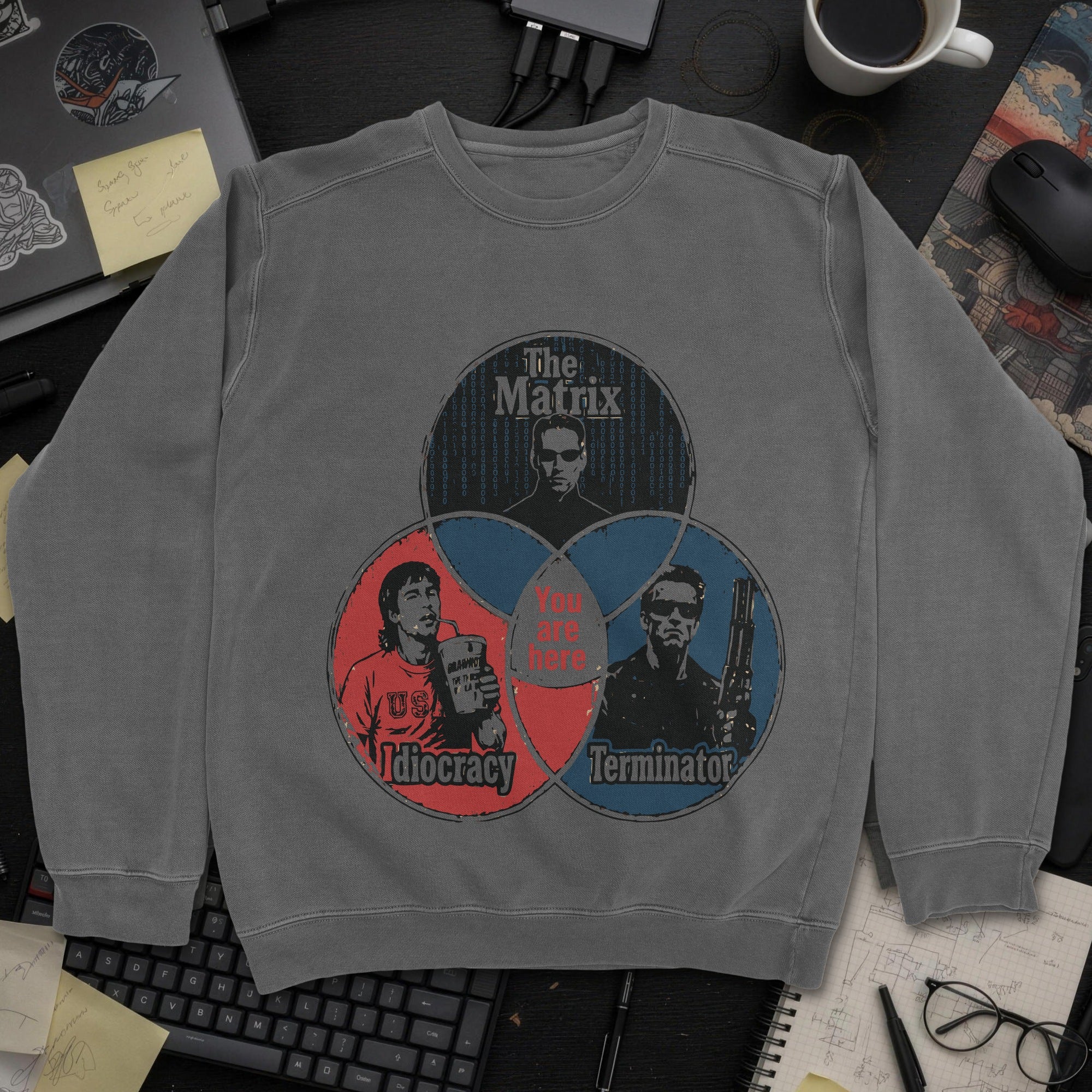 Nerd Collection Artwork T064 Sweatshirt - Dark Heather mockup