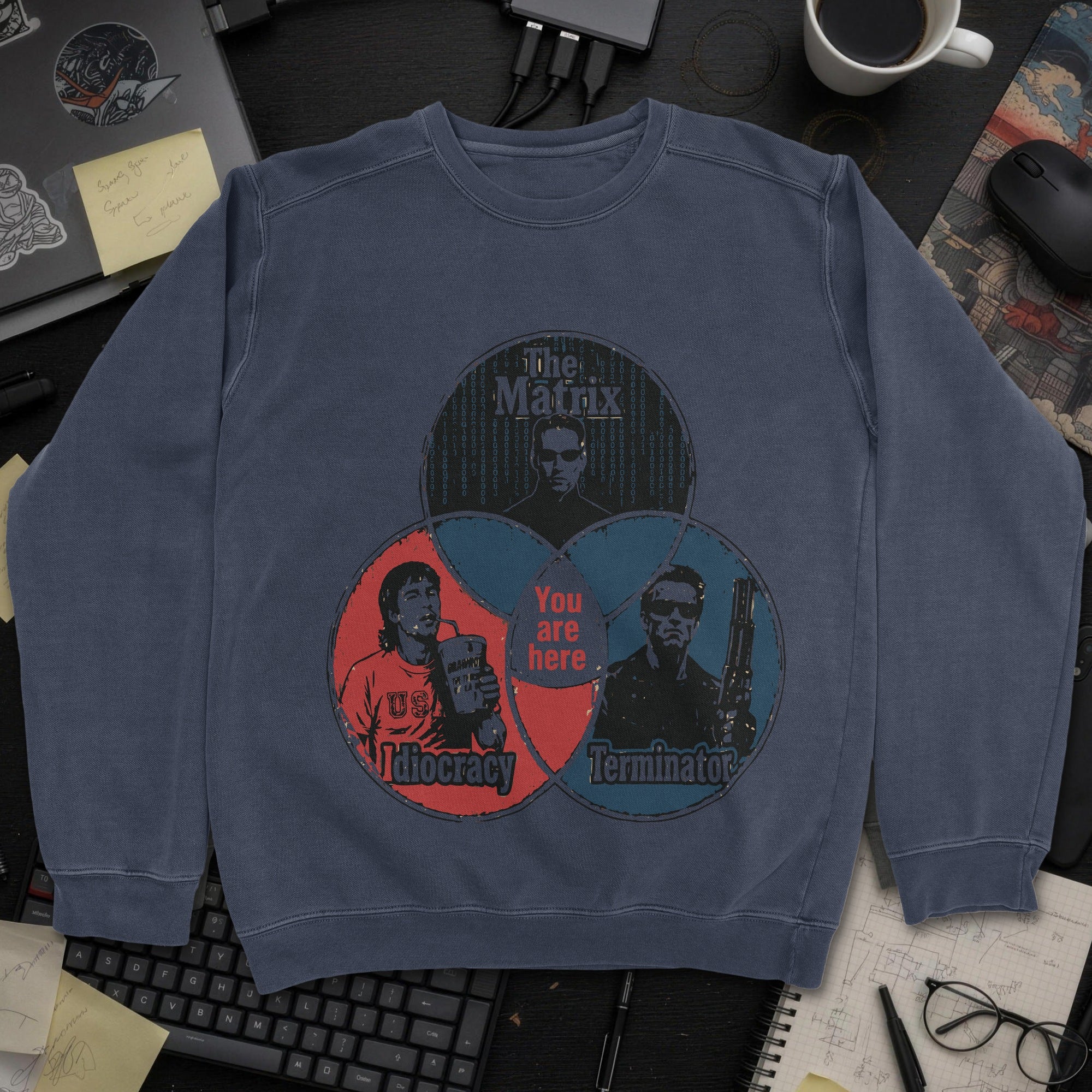 Nerd Collection Artwork T064 Sweatshirt - Navy mockup