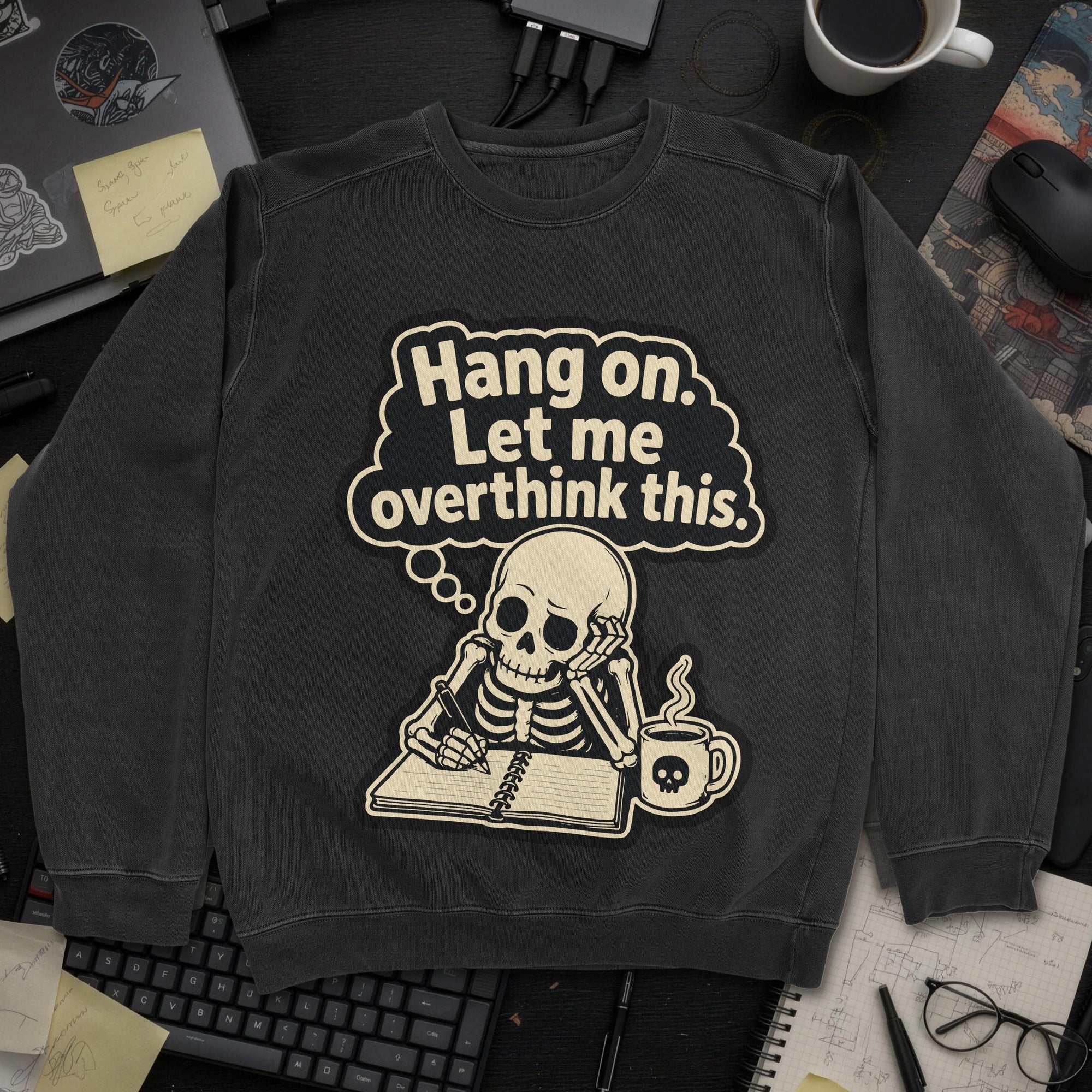 Let Me Overthink This Sweatshirt - Black mockup