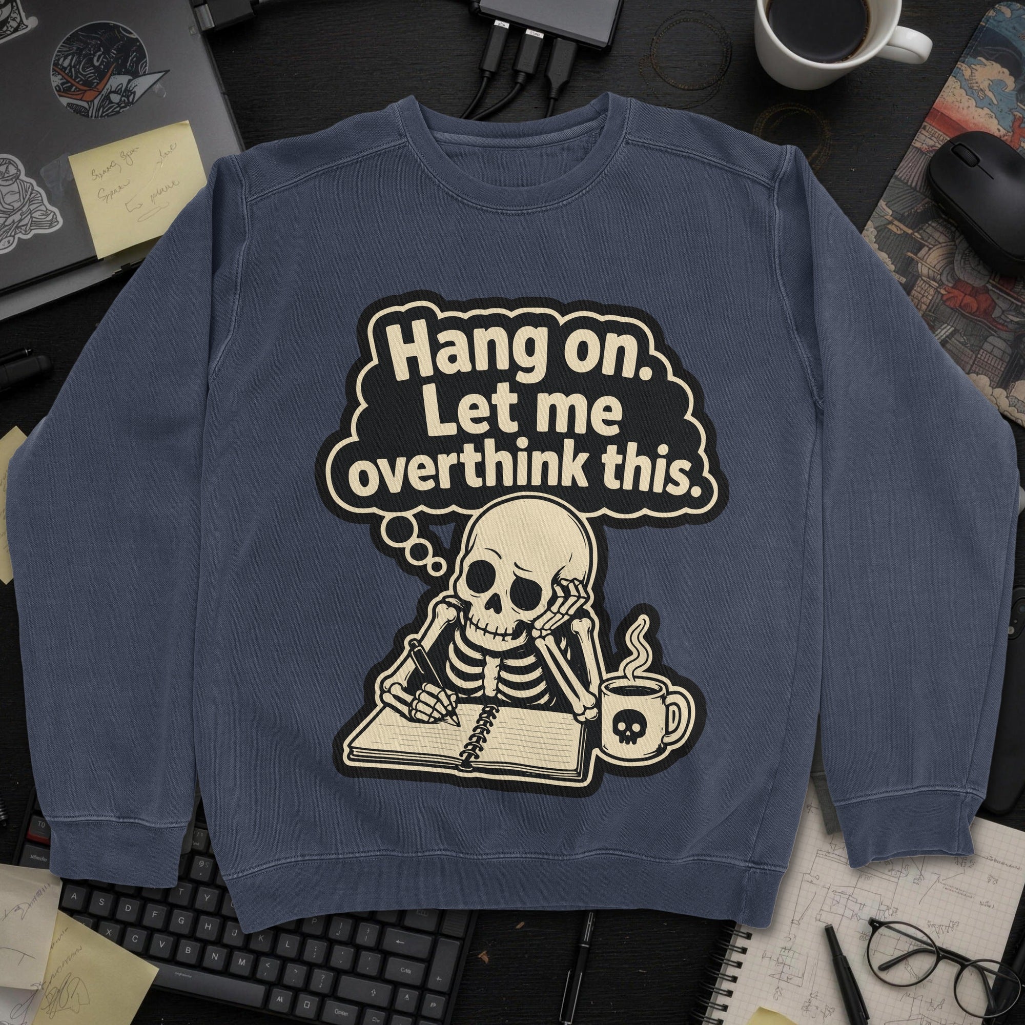 Let Me Overthink This Sweatshirt - Navy mockup