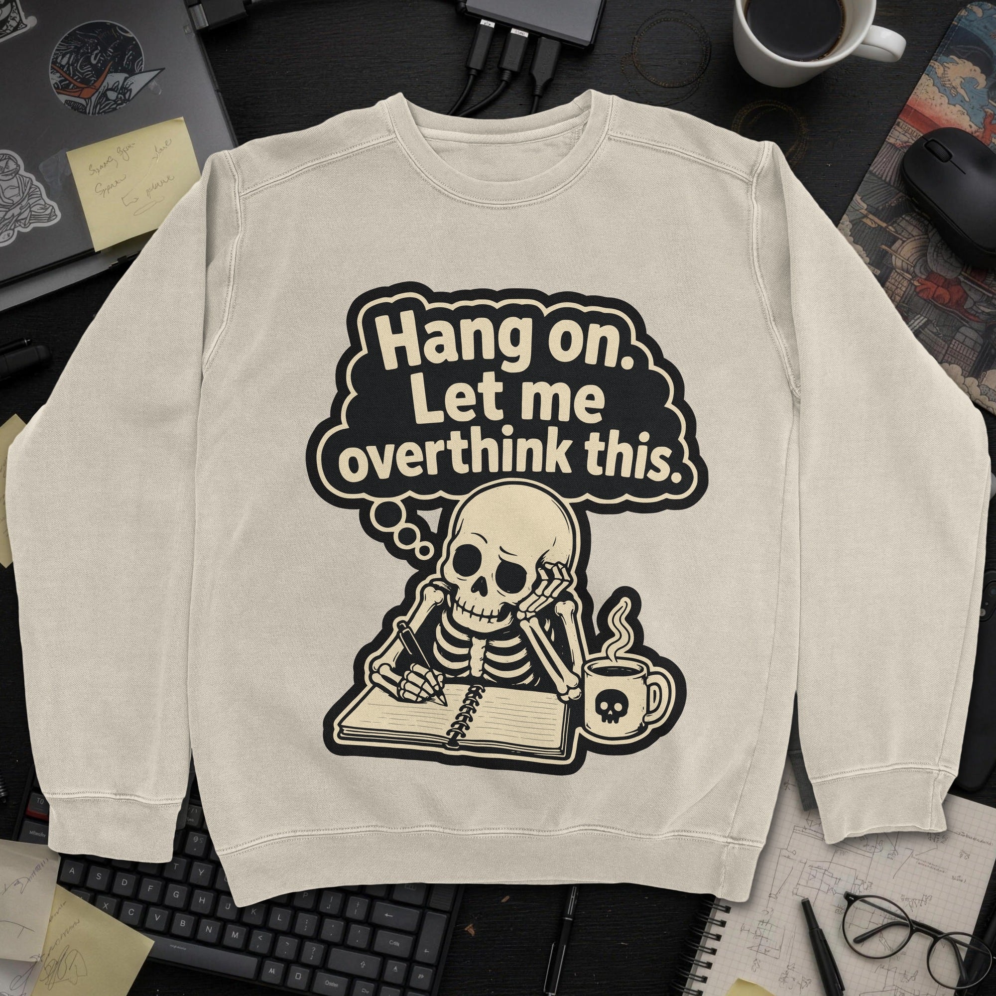 Let Me Overthink This Sweatshirt - Sand mockup