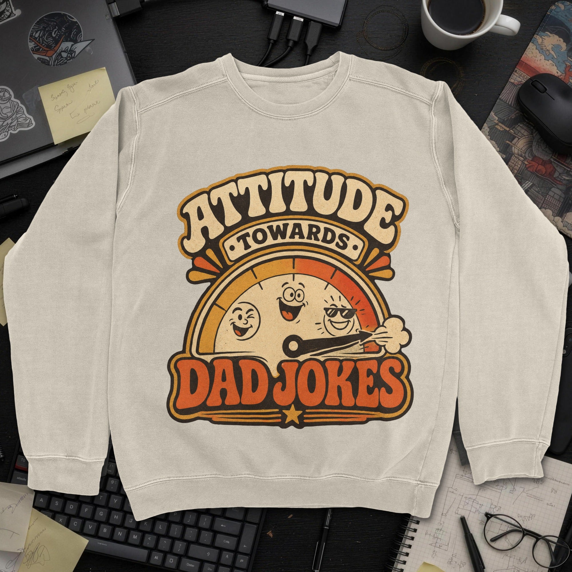 Nerd Collection Artwork T006 Sweatshirt - Sand mockup
