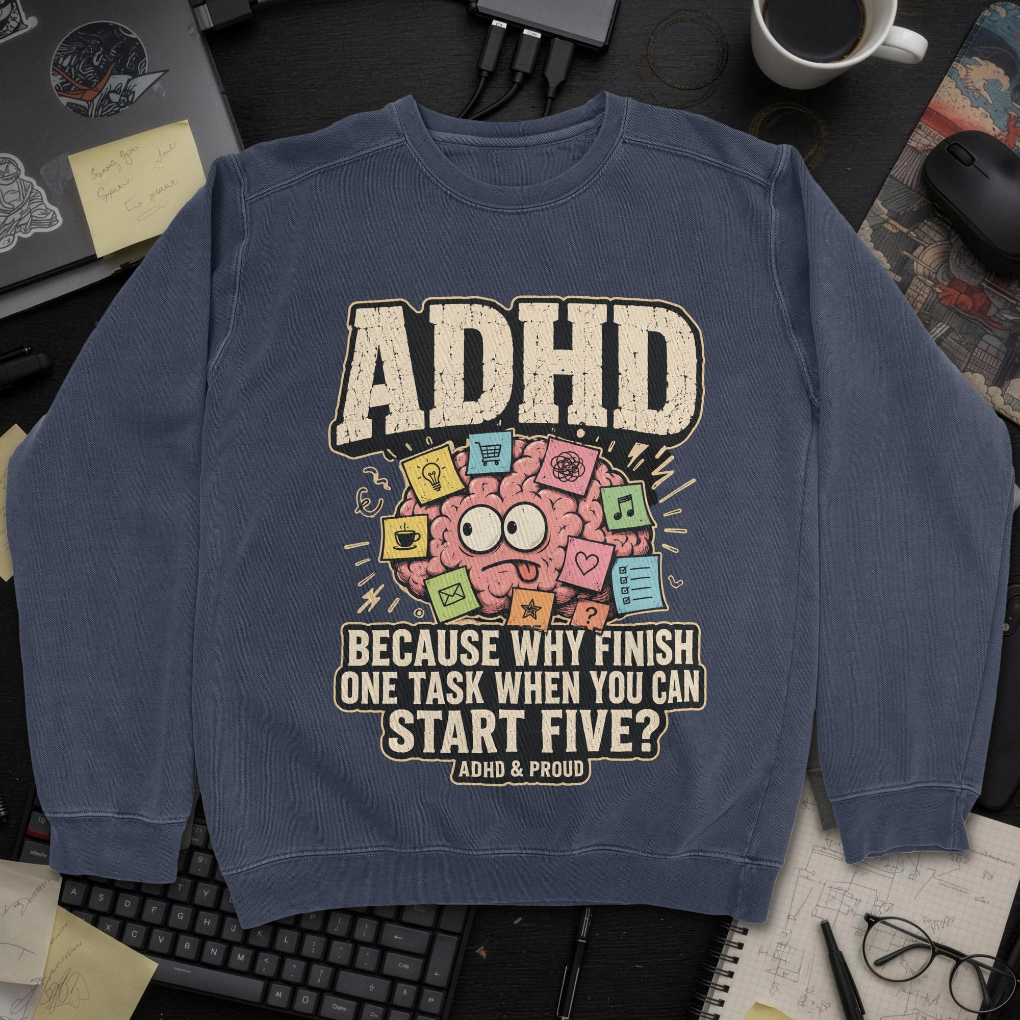 Nerd Collection Artwork T070 Sweatshirt - Navy mockup