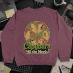 Capybara All the Moods Sweatshirt - Maroon mockup